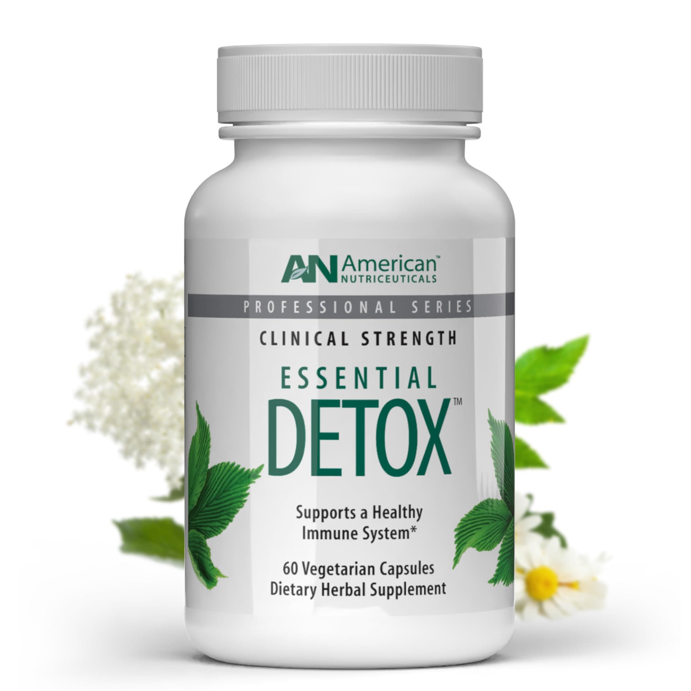 American Nutriceuticals – Essential Detox – 60 Vegetarian Capsules – Professionally Formulated Whole Body Detox – Naturally Cleanse, Purify & Renew – Highly Effective Detox