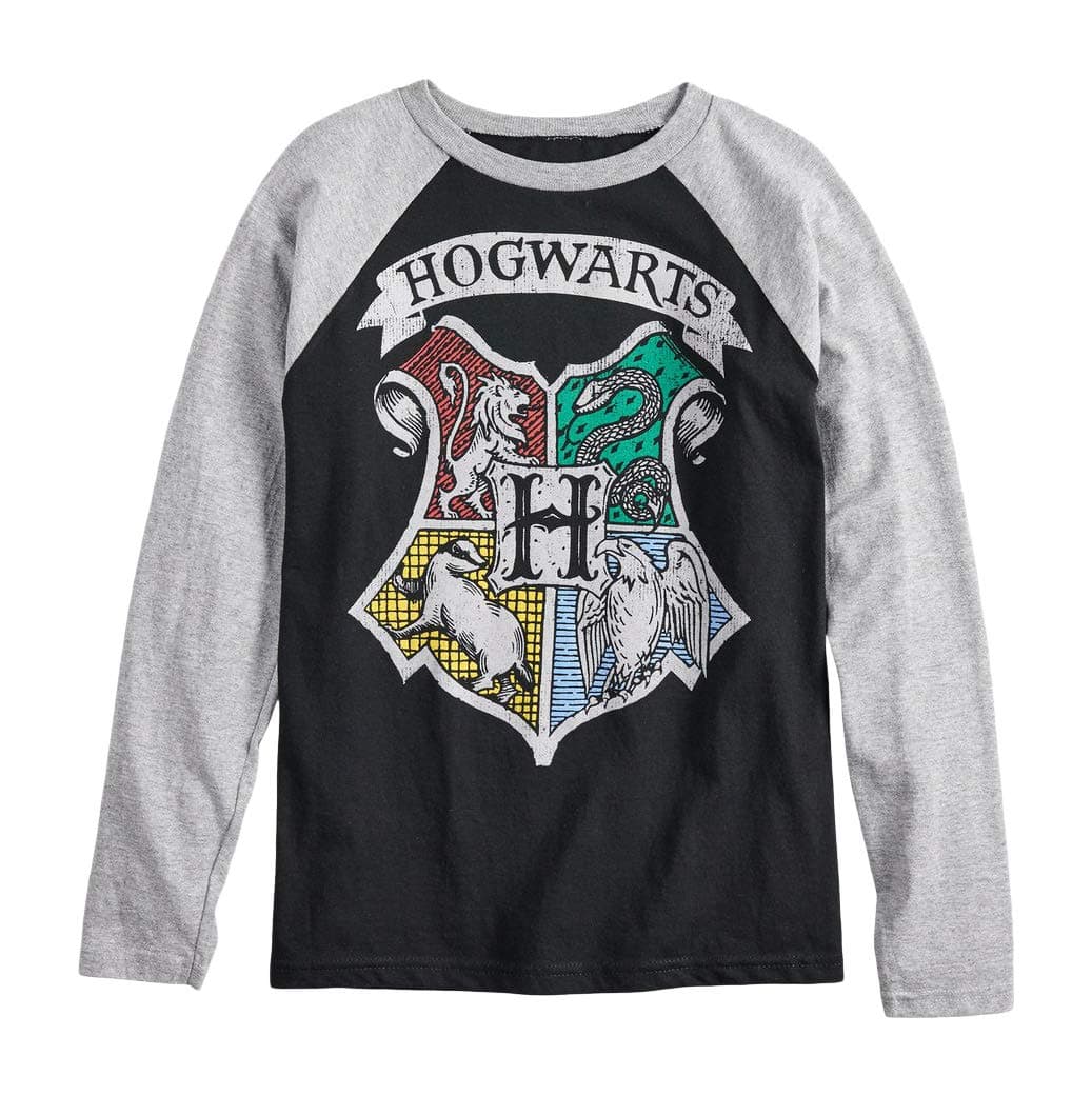 by Harry Potter Harry Potter Hogwarts Crest Boys Girls Long Sleeve Shirt (10/12)) , Black , Medium