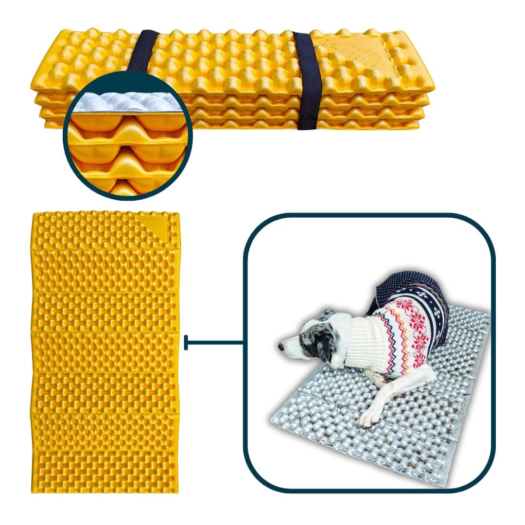 Dog Sleeping Pad—Ultralight Foldable Closed Cell Foam Dog Sleeping Pad—Ultimate for Camping, Backpacking, Hiking—Outdoor Dog Bed—Compact & Lightweight Dog Sleeping Mat (Large)