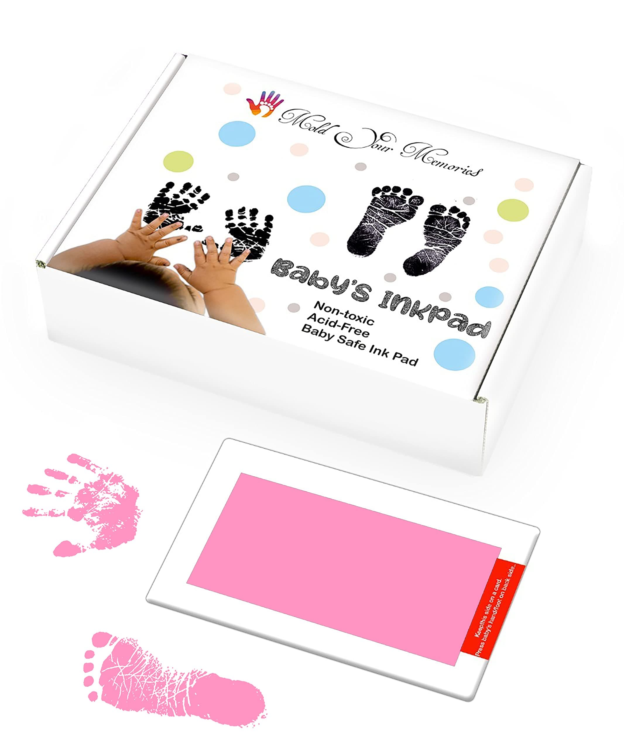 Baby Inkless handprint and footprint kit. Baby skin safe ink pad for hand and feet impression. Baby imprint kit for Newborn Gifting, Baby records, Baby first memory.