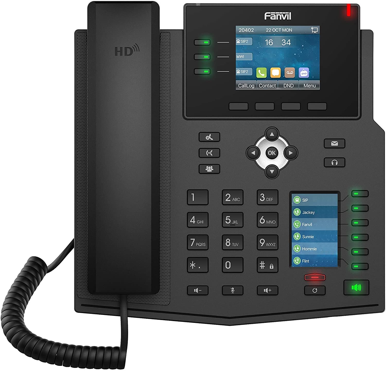 Fanvil IP Phone X6U High-End with 20 SIP Lines Dual Gigabit Port PoE Integrated (2-Pack)