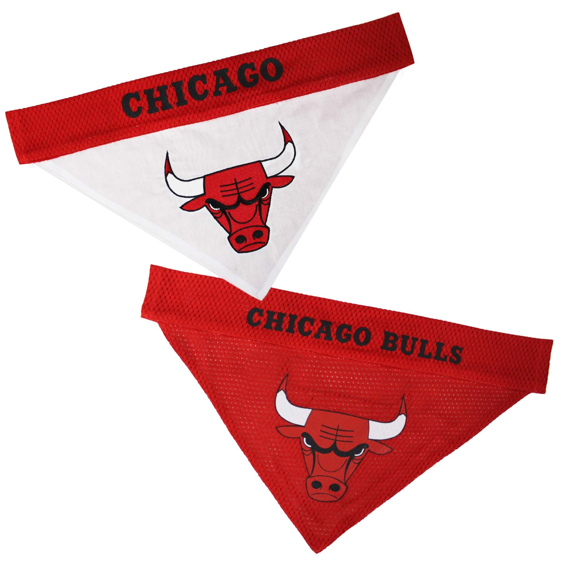 NBA Dog Bandana - Chicago Bulls Reversible Pet Bandana. 2 Sided Home & Away Sports Bandana with a PREMIUM Embroidery TEAM Logo, Small/Medium