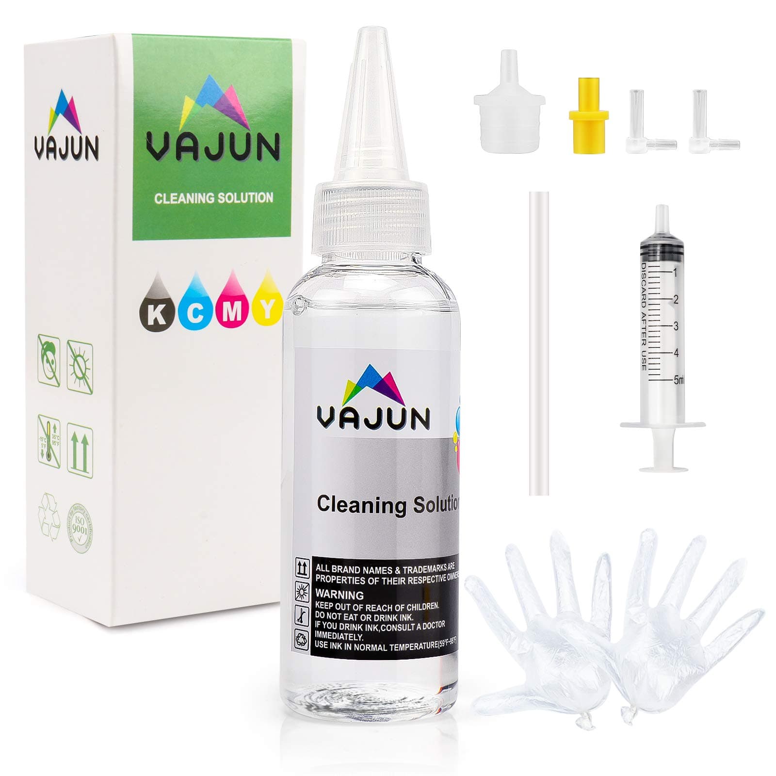 VAJUN Inkjet Printers Printhead Cleaning Kit for Epson WF-3640 WF-7620 WF-3620 WF-2750 WF-7610 WF-2650 WF-7710 ET-2650 ET-2550 C88 R2000 R2880 XP-320 XP-410 XP-420 Liquid Printers Nozzle - 100ml