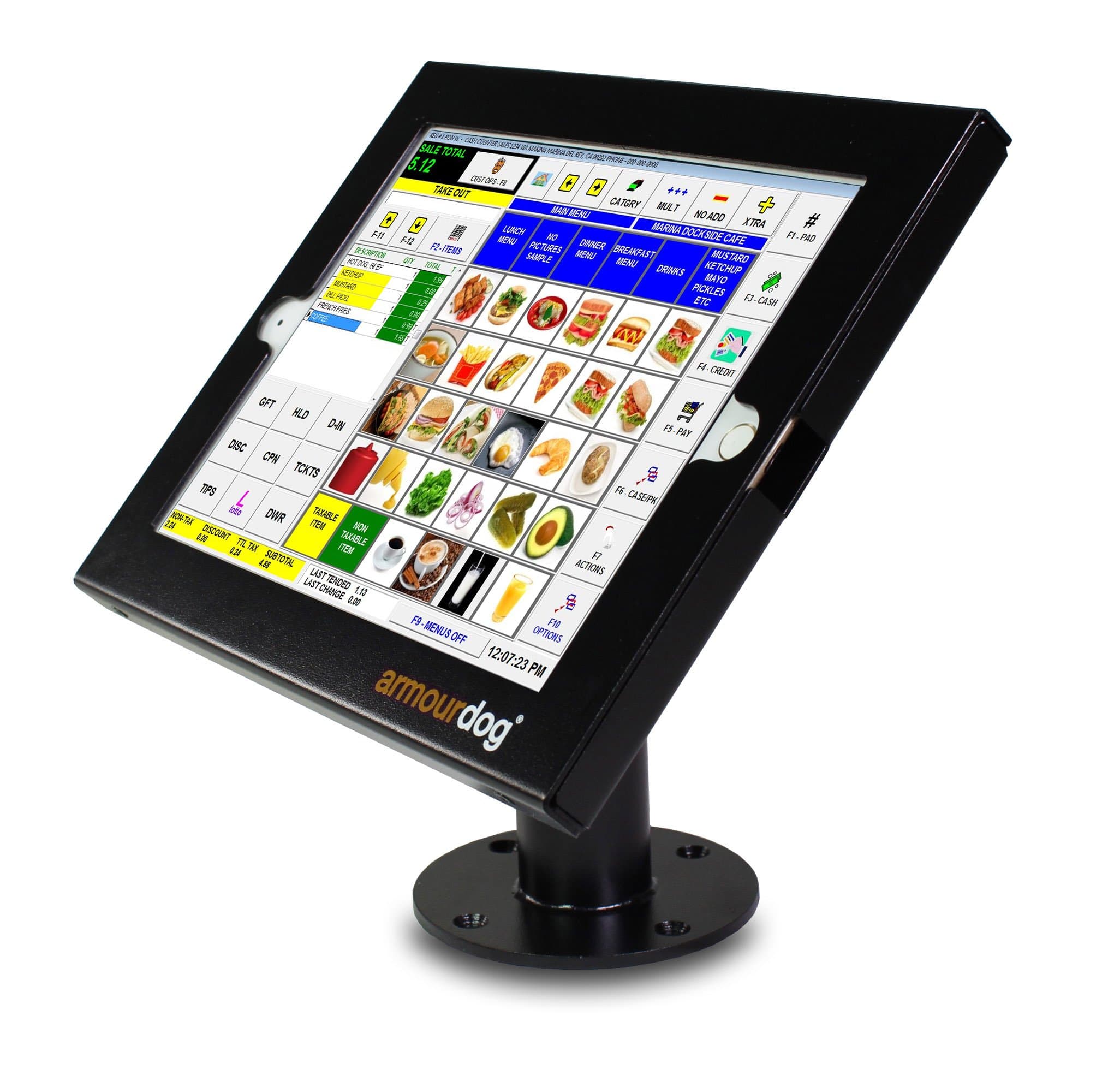 secure tablet POS kiosk with swivel mount for iPads Air/Pro 9.7 / 5th / 6th Gen