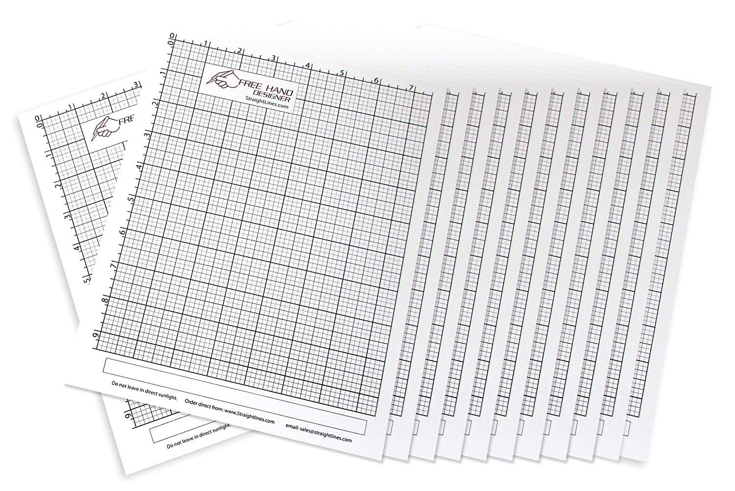 12 x Grid Type Lettersize 'Freehand Designer' Sheets. Draw Perfect Straight Lines Templates. Grid Type Sheets for Scale Drawings