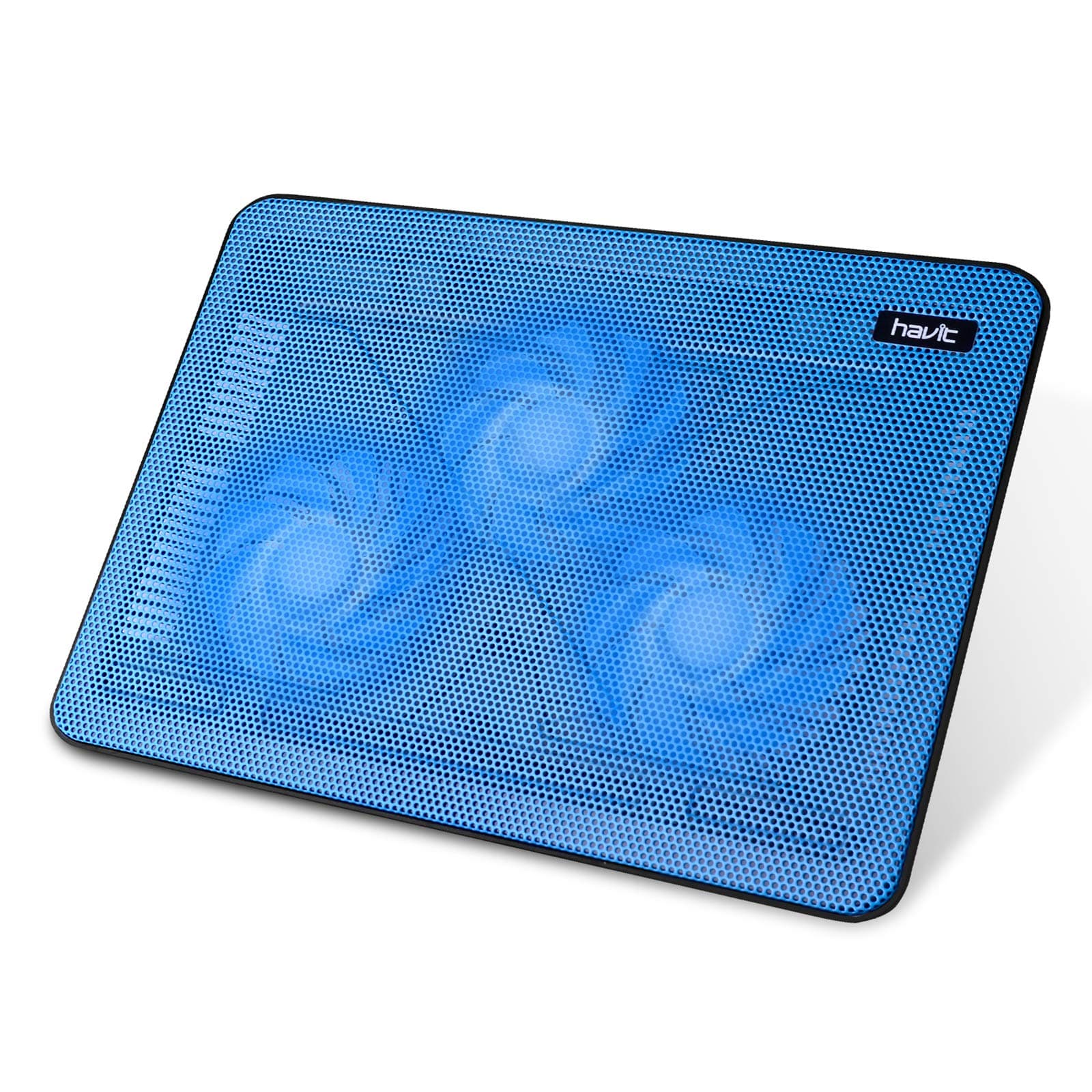 Cooling Pad Computer Laptop Cooler with 3 Quiet Fans and 2 USB Ports, 15.6-17in (Blue)