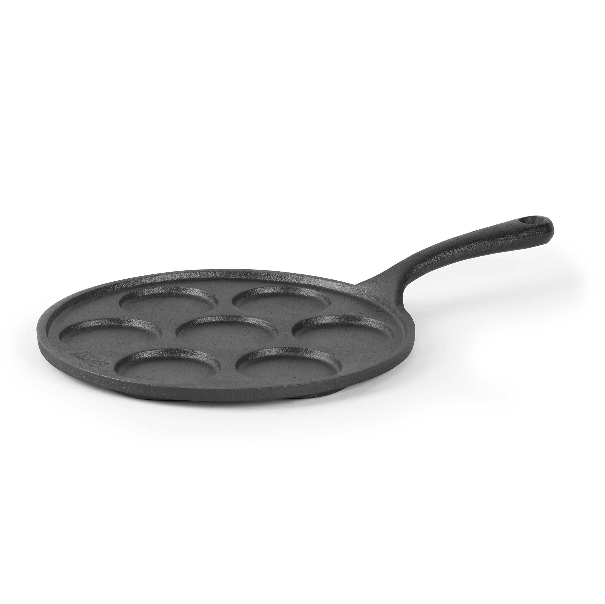 Cast Iron Pancake Pan, Silver Dollar Pancake Griddle, Easy to Clean & Heats Evenly, Makes 7 Mini Silver Dollar Pancakes