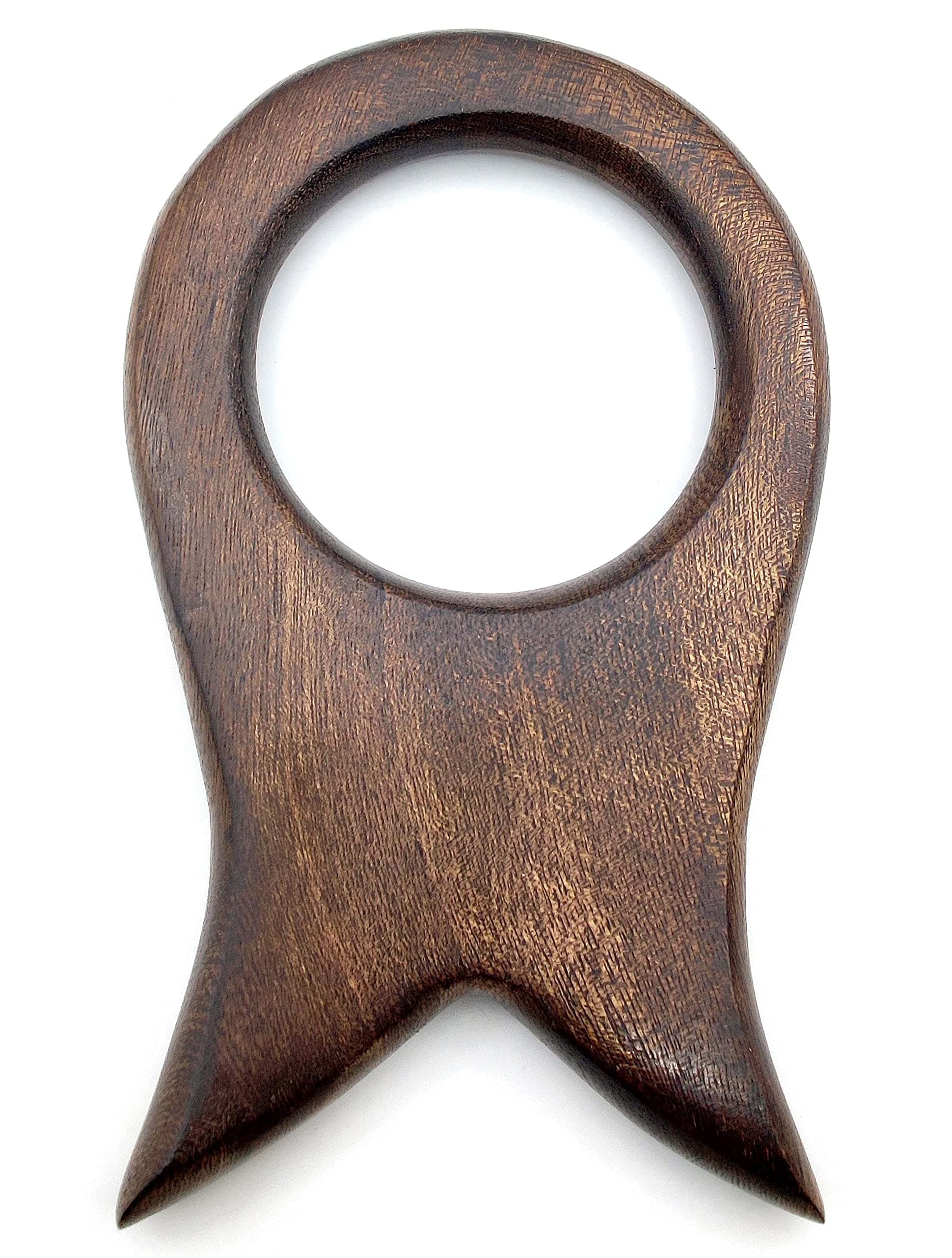 5MOONSUN5Handcrafted SOLID WOOD DRINKING HORN STAND: Medieval Viking Mead Ale Horn Holder - Natural WOOD 6X3.5''