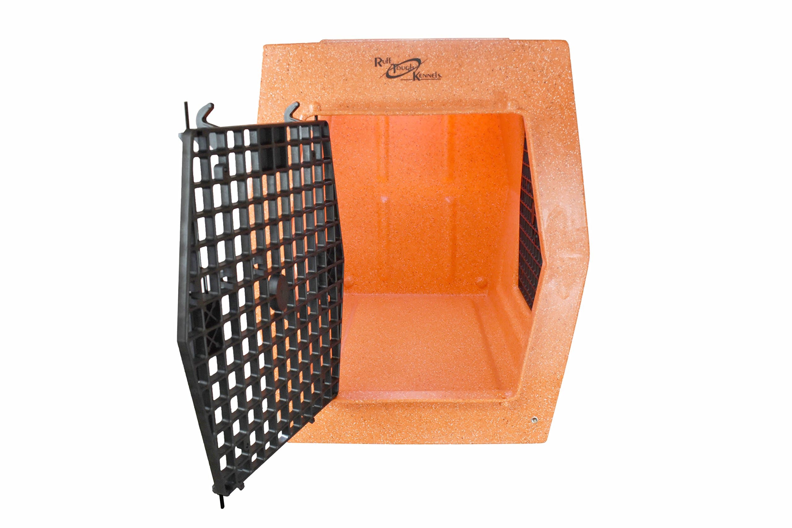 Ruff Tough Kennels Large Orange Double Door Right Hand Side Entry Kennel, Crate, Dog House, (L-35", W-23 1/4", H-26 1/4") (Orange)
