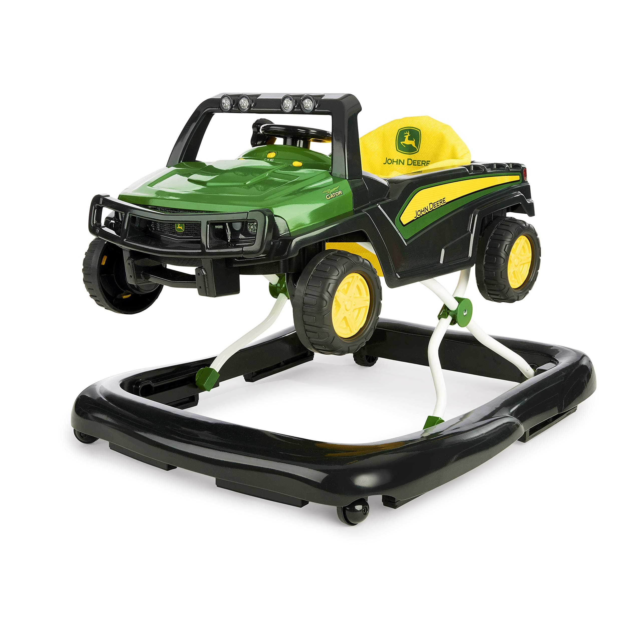 John Deere 4-in-1 Gator Green Baby Activity Center & Push Walker with Removable Interactive Steering Wheel Toy, 6 Months and up