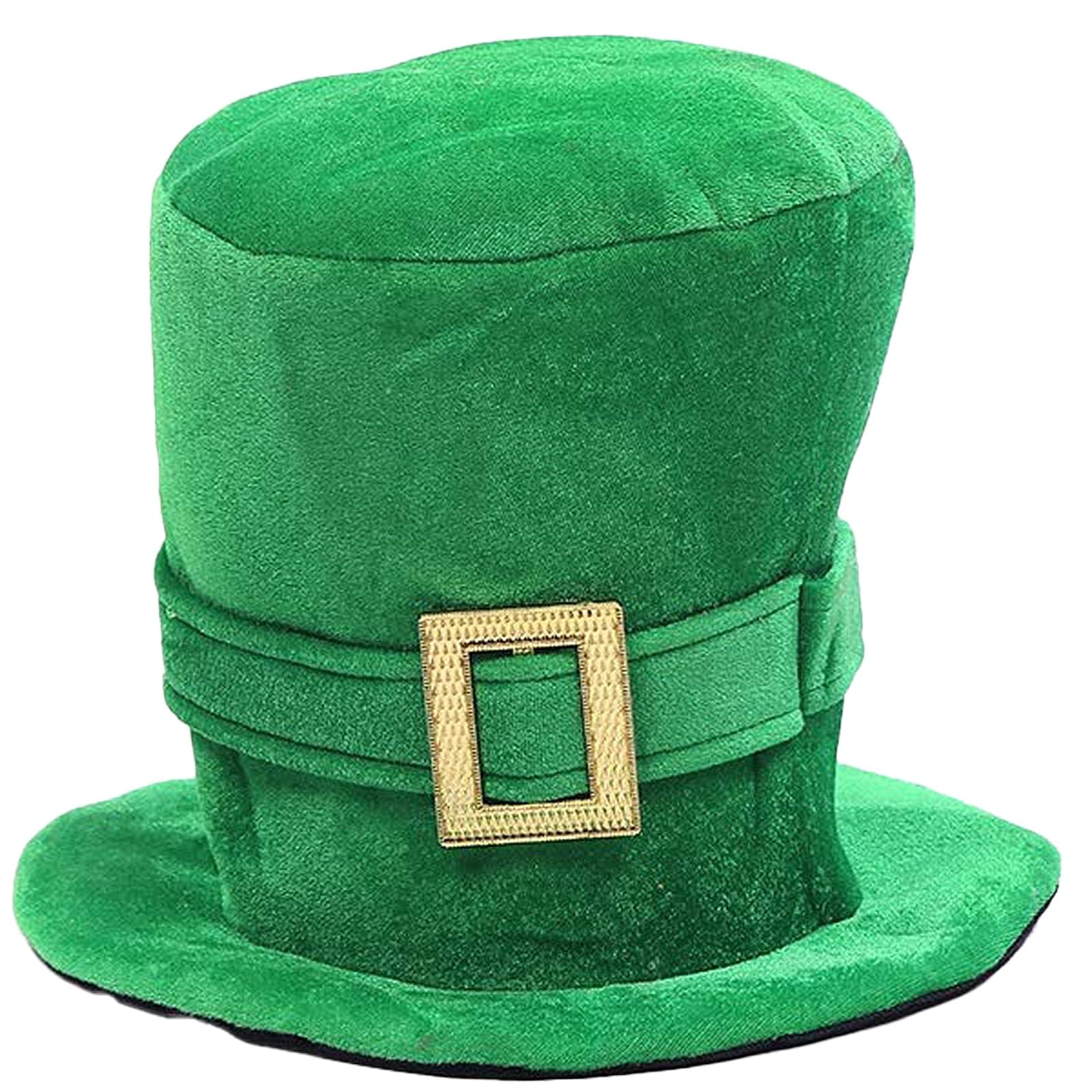 St Patricks Day Hat Leprechaun Hat Green Top Hat Irish Velvet Top Hat Leprechaun Costume for St. Patricks Costume Party Favor Accessories