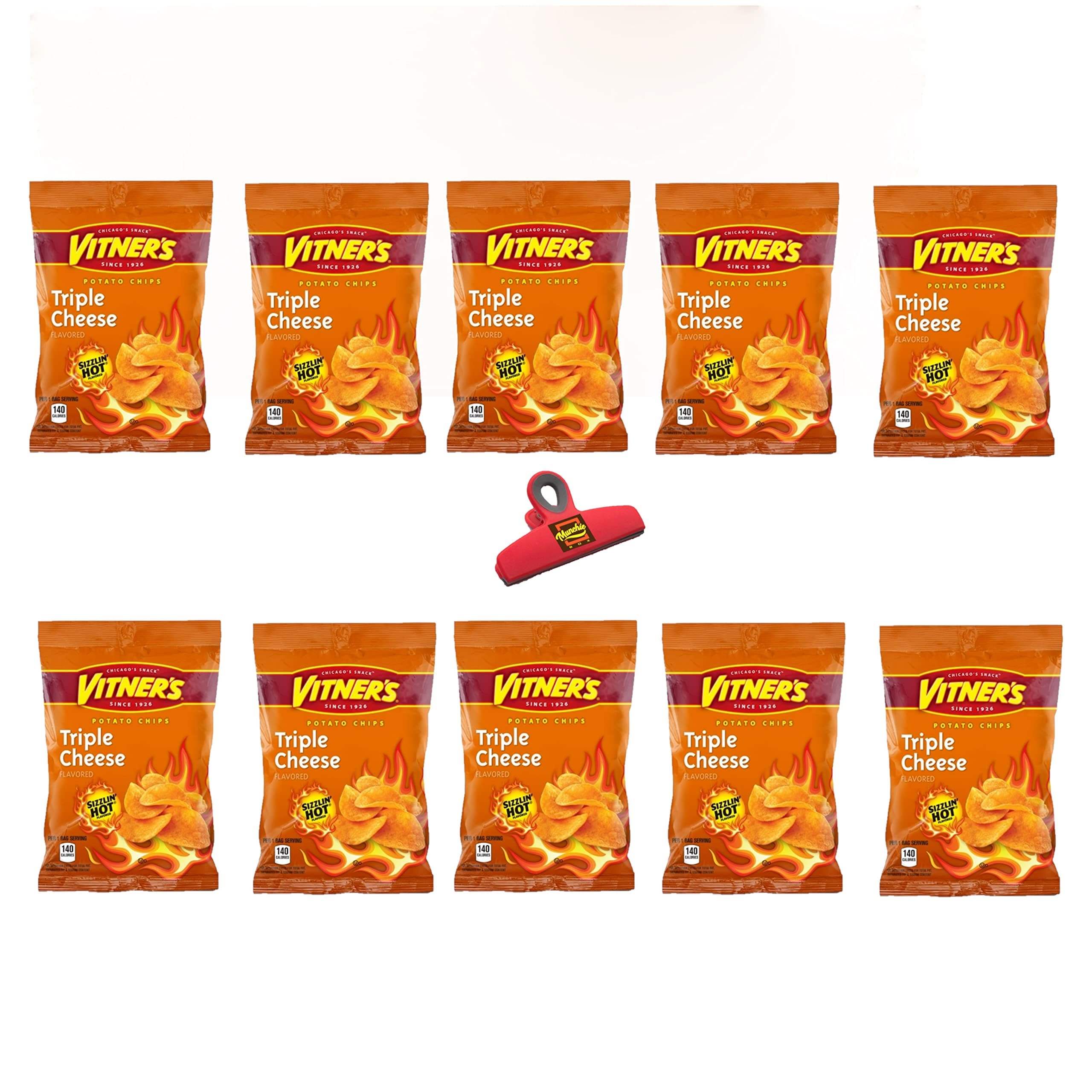 Tangy Triple Cheese Sizzlin' Hot Chips 10 Pack 1 oz bags
