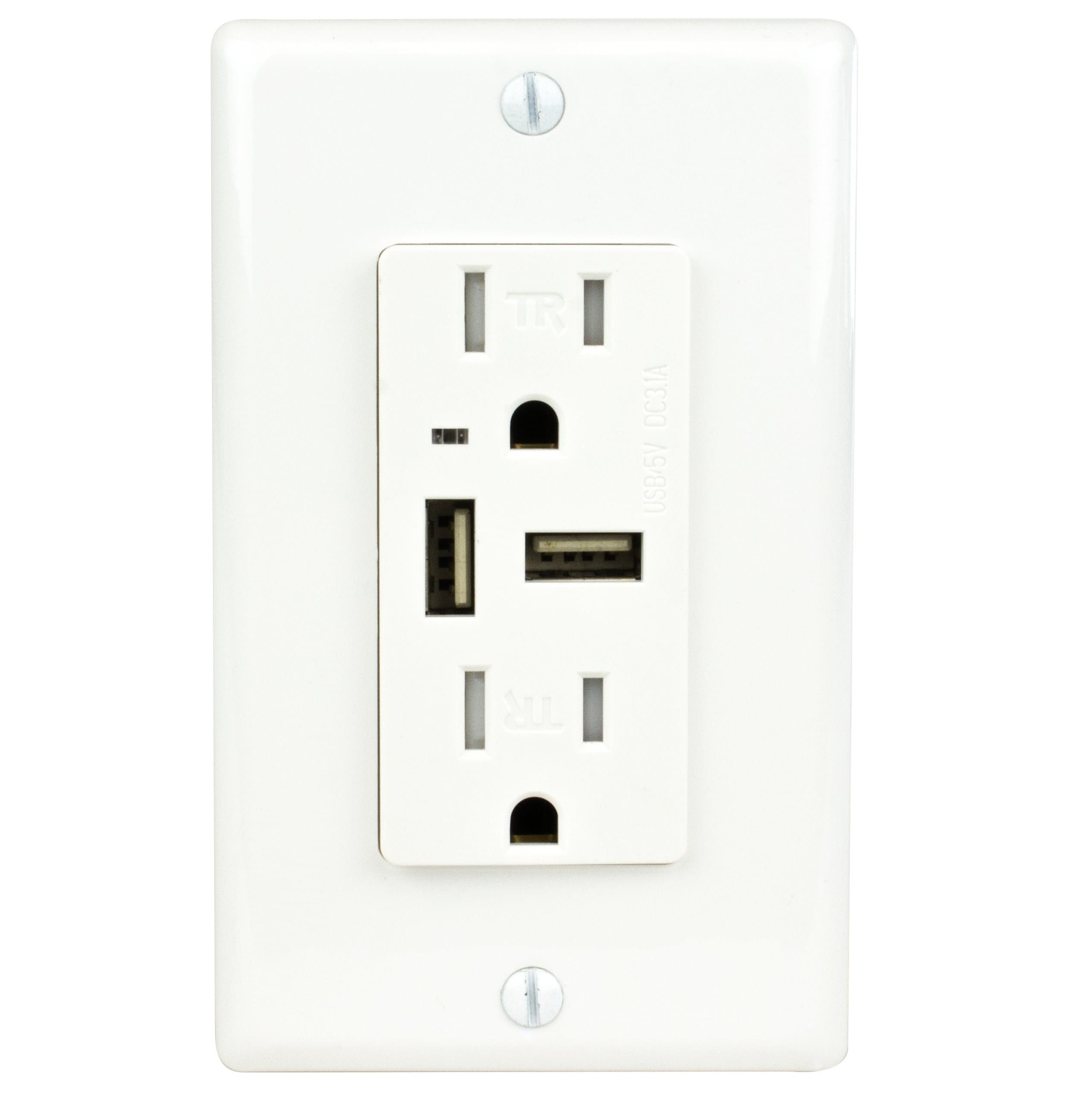The Faith Electric outlets with USB port/tamper-resistant duplex receptacle are an inexpensive way to modernize any home or office. With two fast-charging USB ports totaling 3.1-Amps of charging power
