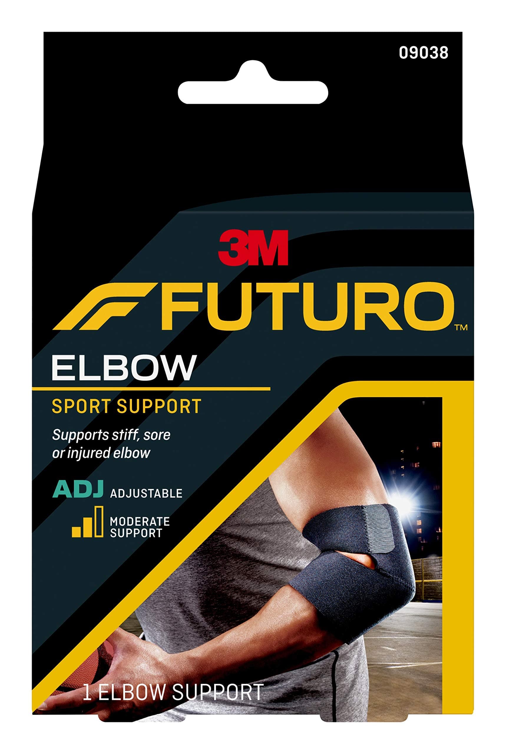 Futuro Tennis Elbow Strap Adjustable size, 1 unit/pack | Black color 45975ENR | Applies targeted pressure to elbows or fore arm | Elbow support