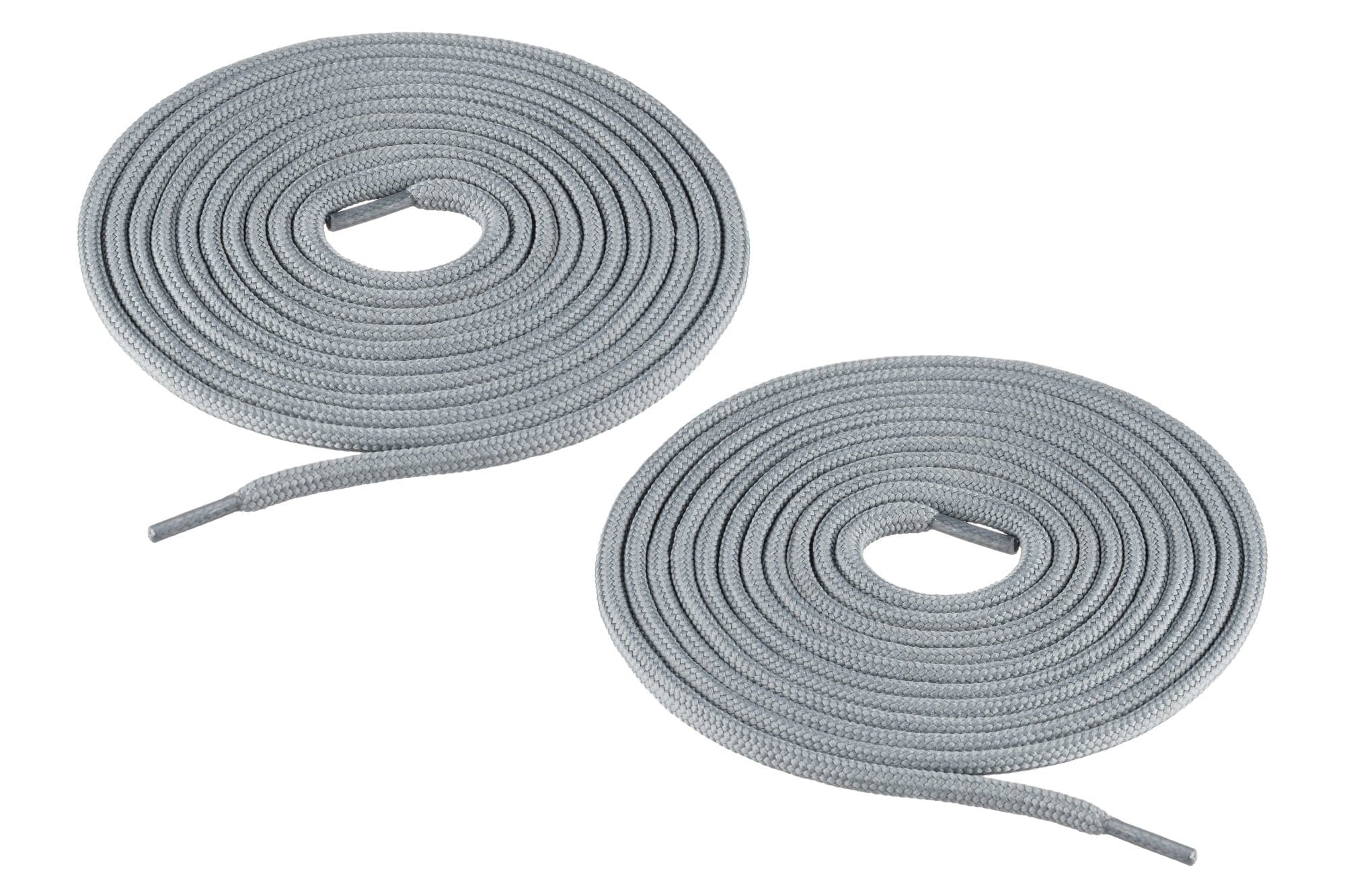 Chris Sol laces for work and trekking shoes, tear-resistant round laces made of polyester, diameter approx. 4 mm Grey Size: 150 cm