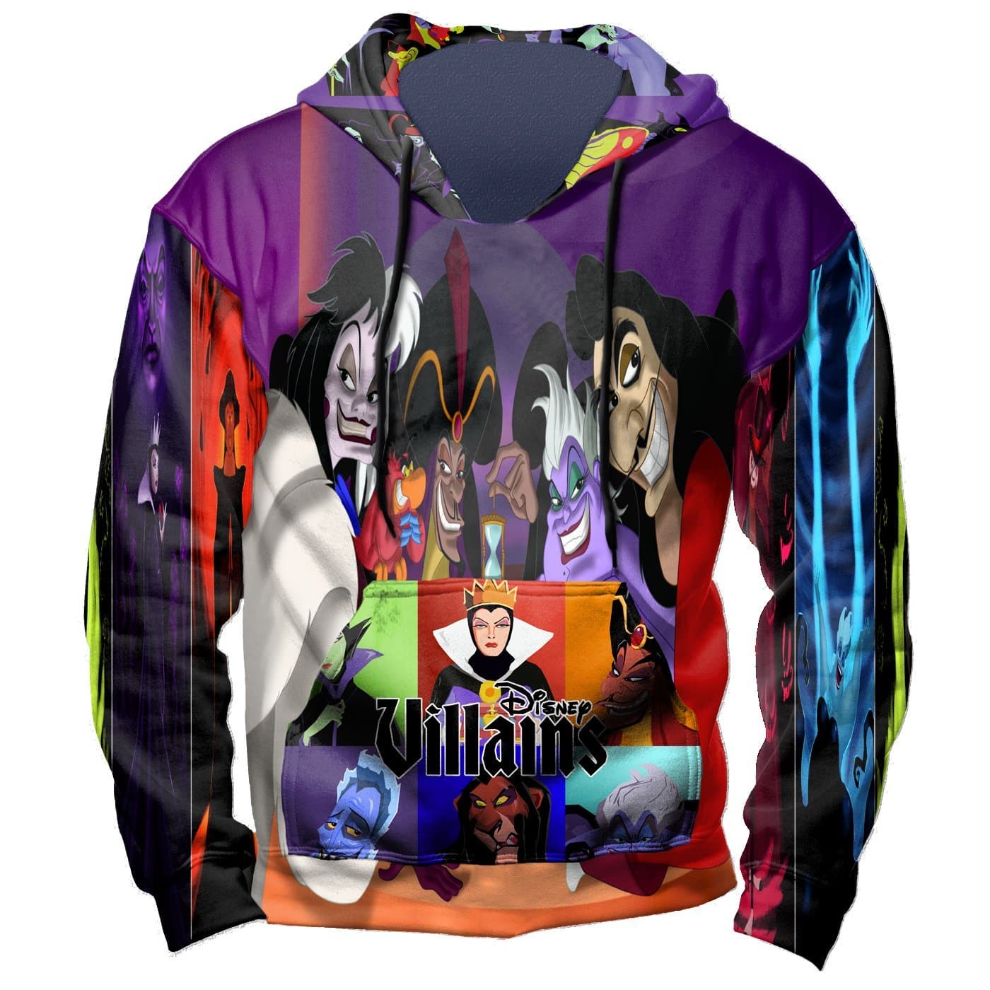 Disney Villains Customize Print Sublimation Men/Women Pullover Hoodie Sizes: S to 3XL