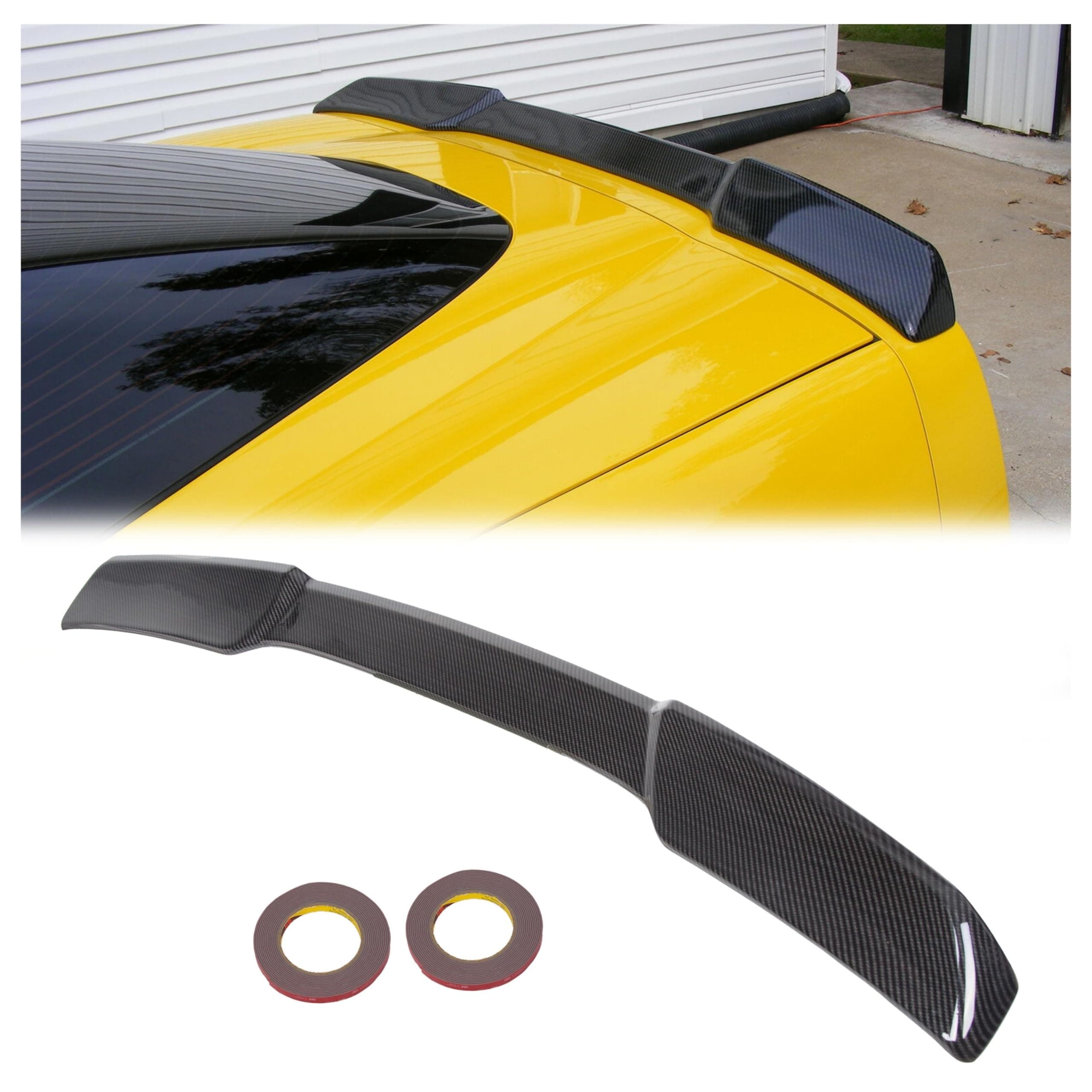 ECOTRIC Rear Trunk Lid Wing Spoiler Compatible with 2005-2013 Chevy Chevrolet Corvette C6 ZR1 Carbon Fiber Painted