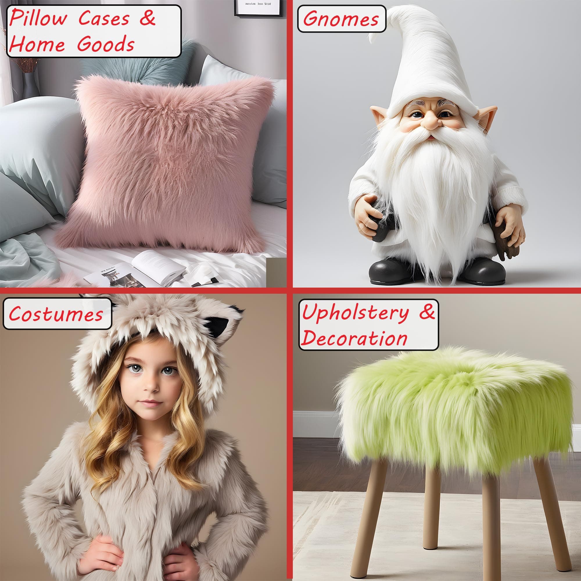 Barcelonetta Faux Fur Fabric | Pre-Cut Fur Squares for Sewing, DIY Crafts, Costumes, Upholstery | Soft, Vegan Faux Fur | Material for Plush Toy Projects (Dark Brown, 10" X 10")