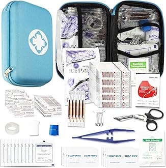 276PCS Small Travel First Aid Kit Supplies for Business, First Aid Kits Backpacking Essentials Items Trauma First Aid Survival Kits for Home Outdoor Adventure, Blue AMORNING