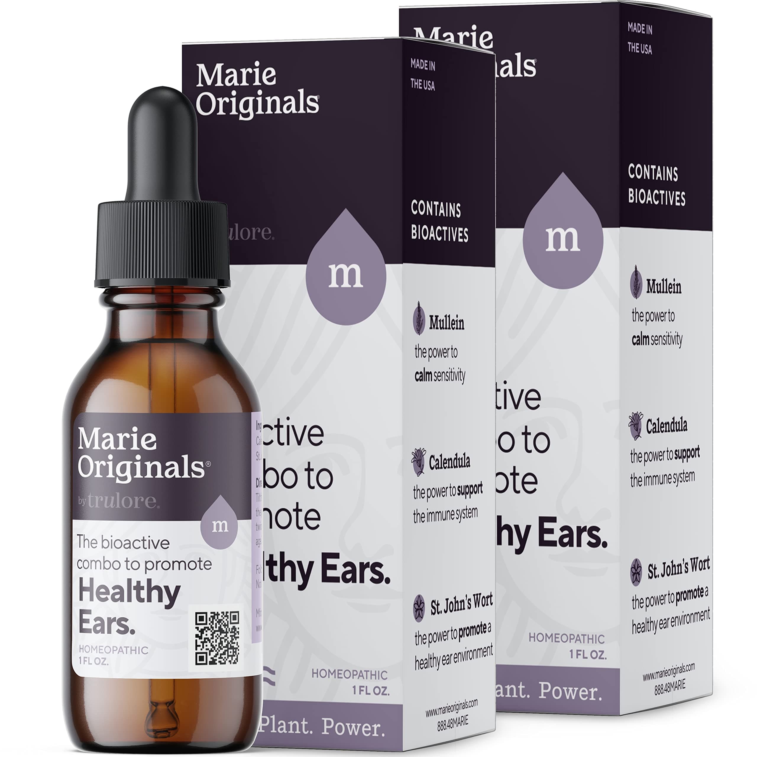 Marie Originals Marie Originals Natural Ear Oil Drops | Garlic Oil Drops for Ears to Prevent Infection, Herbal Drops for Ear Pain for Adults