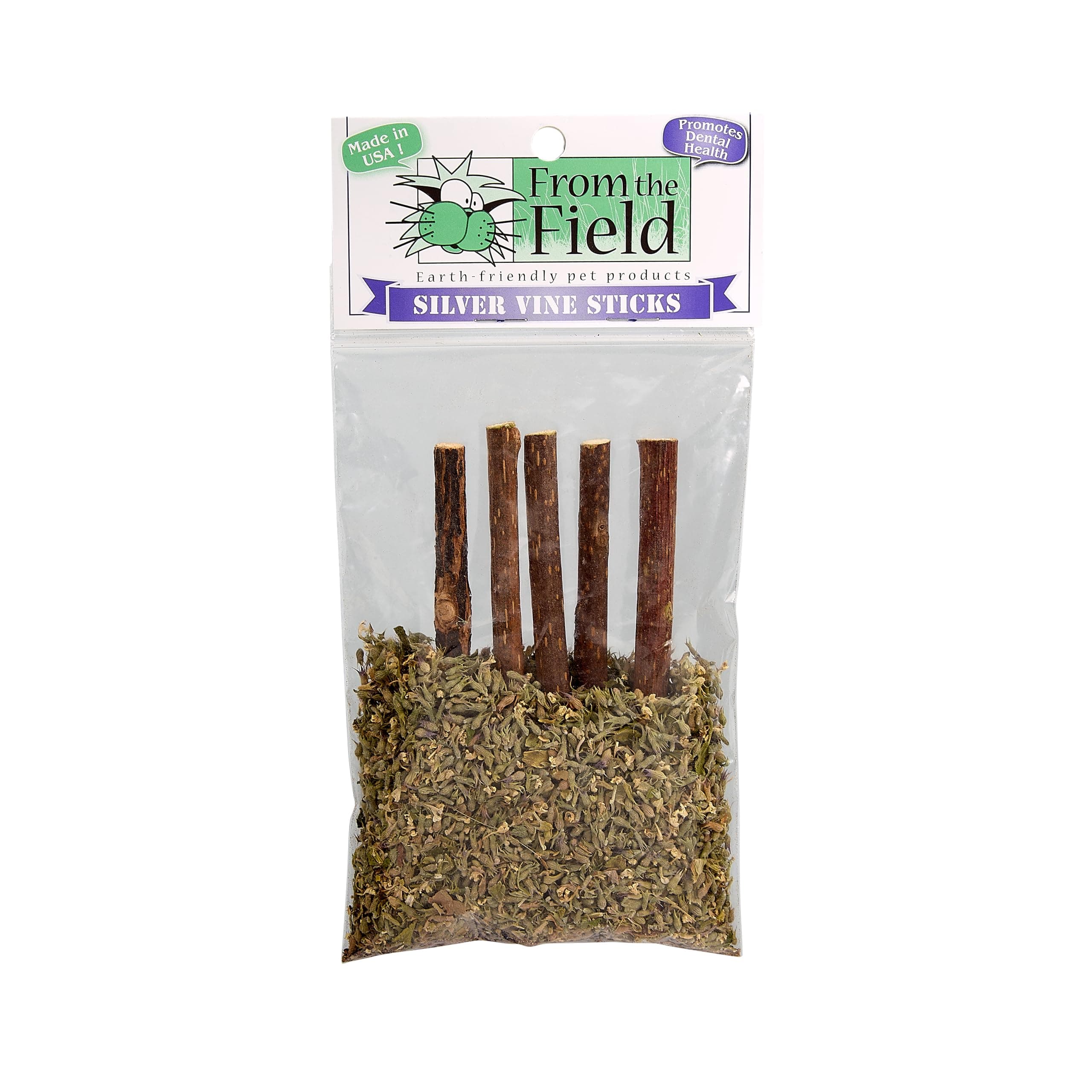 From The Field Silver Vine Sticks for Cats | Natural Dental Chew & Catnip Alternative | Ultimate Blend Marinated for Maximum Potency | Helps Clean Teeth & Promote Play | USA-Made Cat Chew Toy
