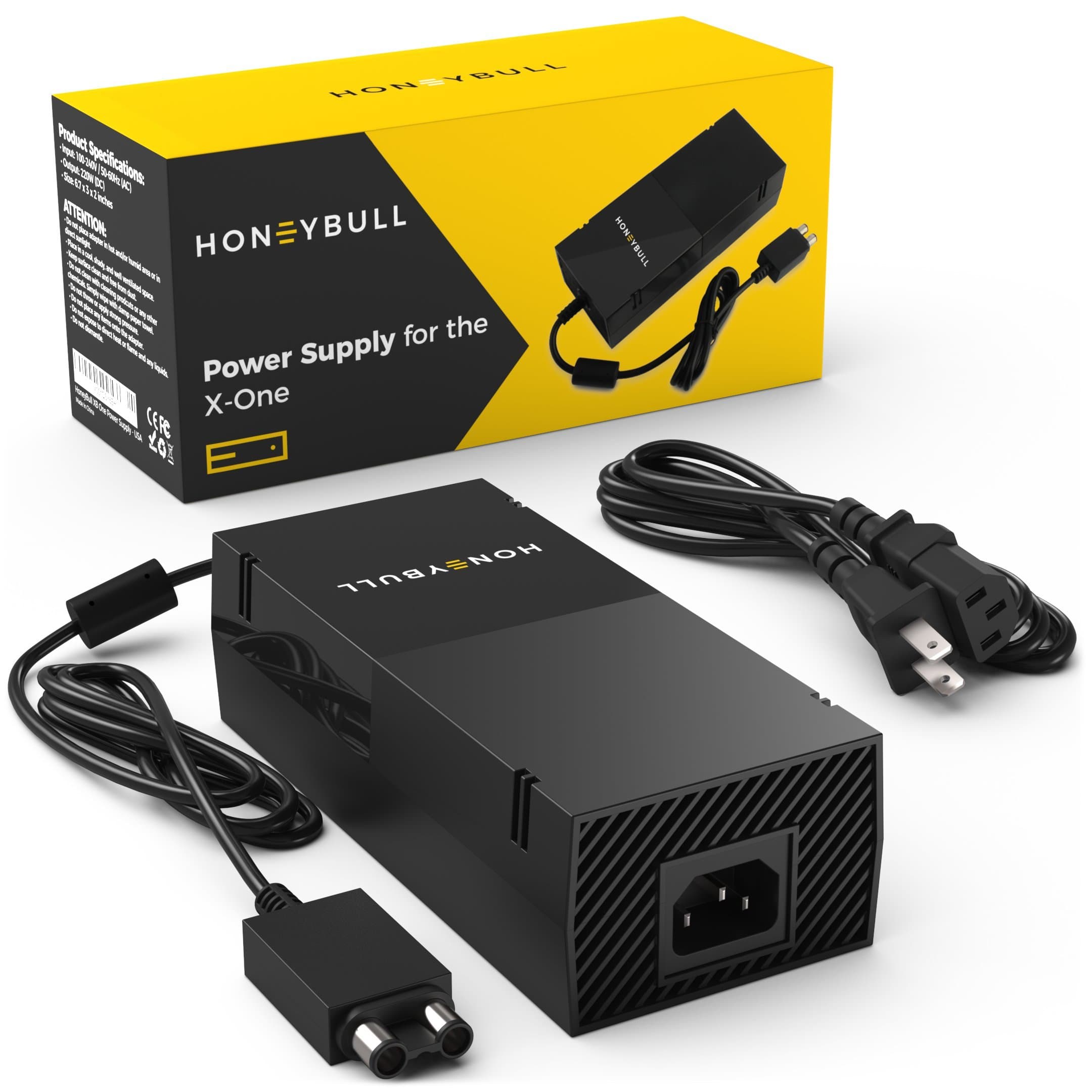 HoneyBull Xbox One Power Supply [Cool & Quiet] Xbox One Power Brick [110-240V]