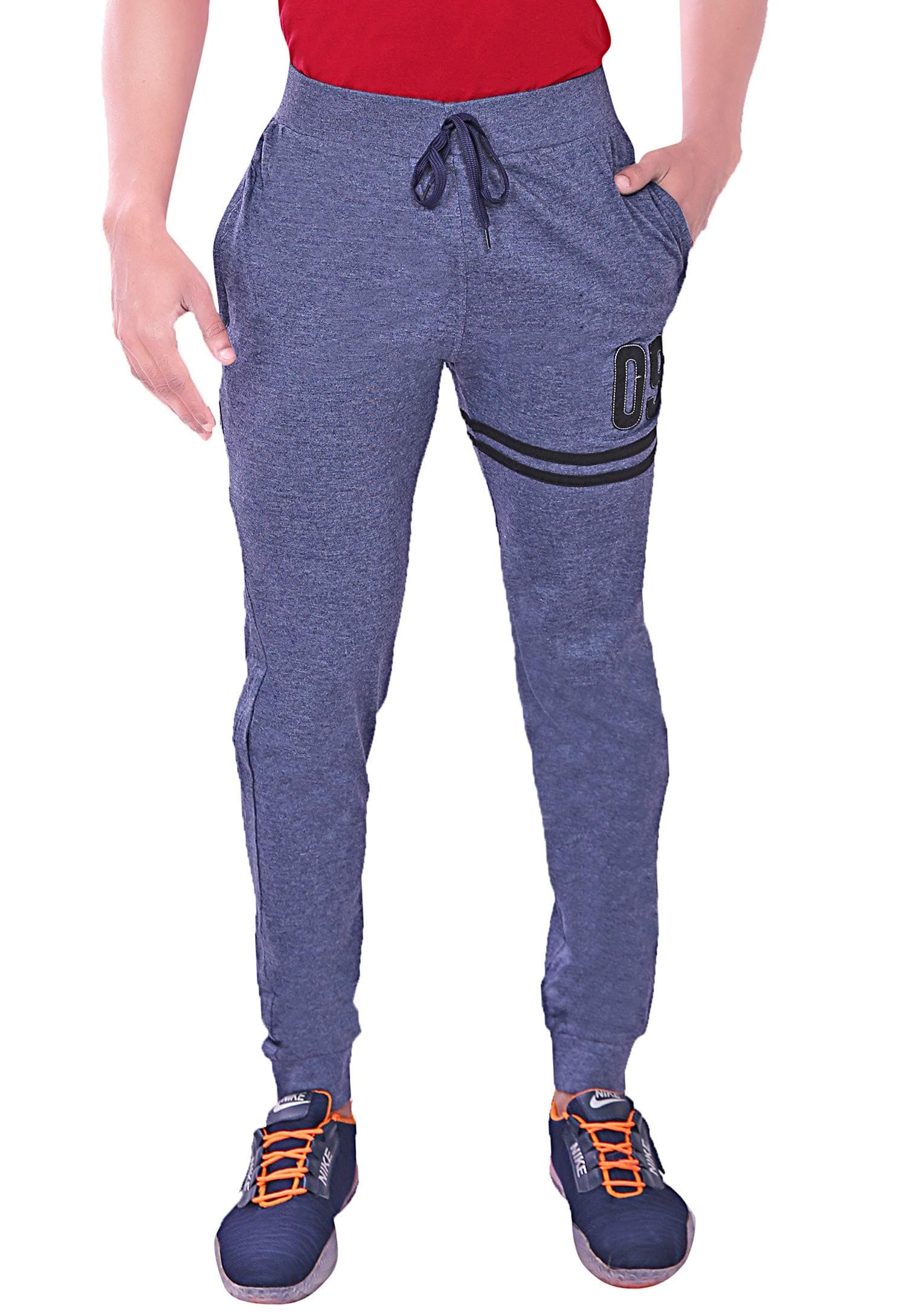 ADBUCKS Men's Cotton Slim Fit Track Pants/Joggers/Gym Pants/Yoga Pants with Zip Pockets (Plus Size M to 7XL Also Available)