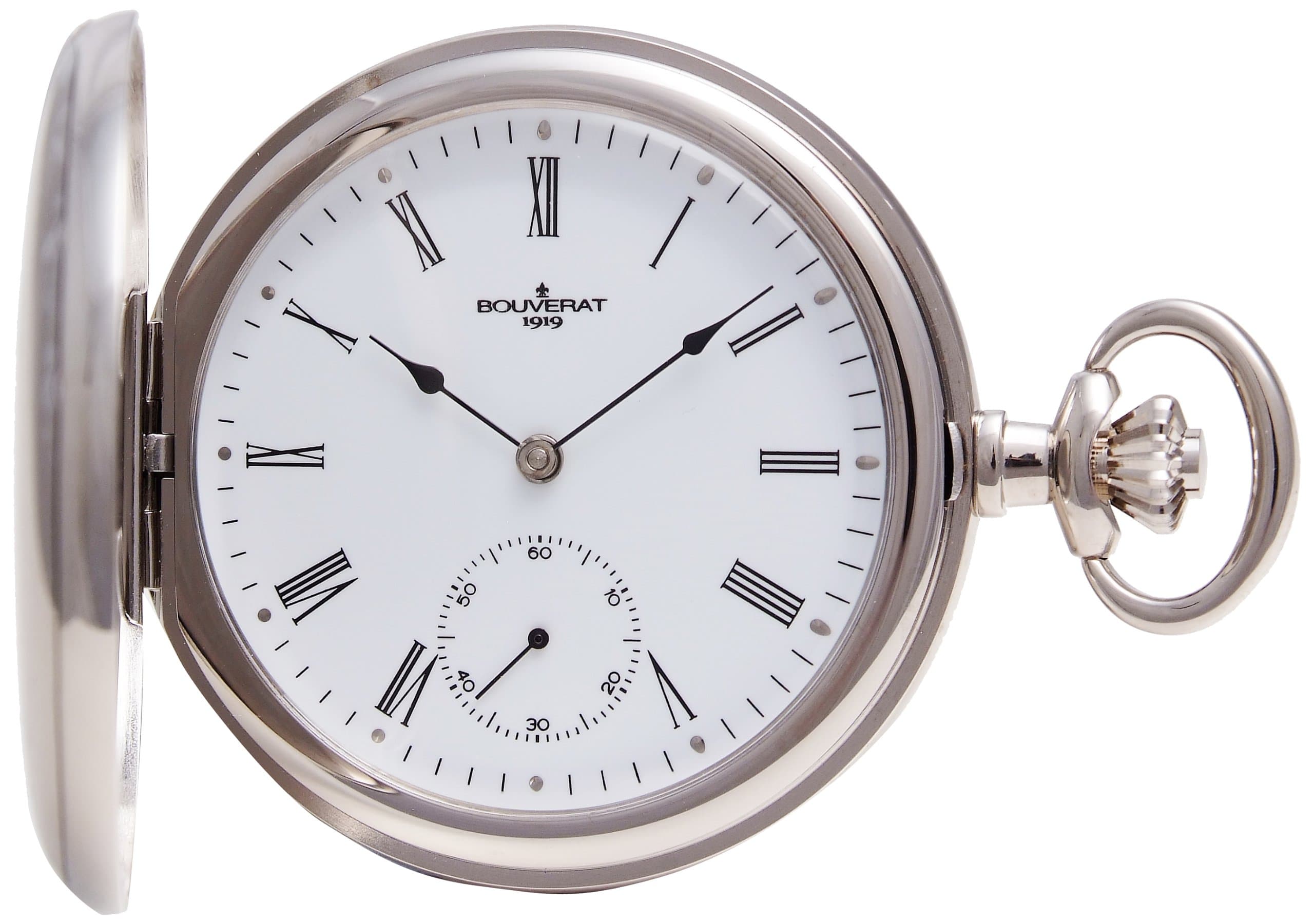 Bouverat Men's mechanical Pocket Watch with White Dial analogue Display BV822211