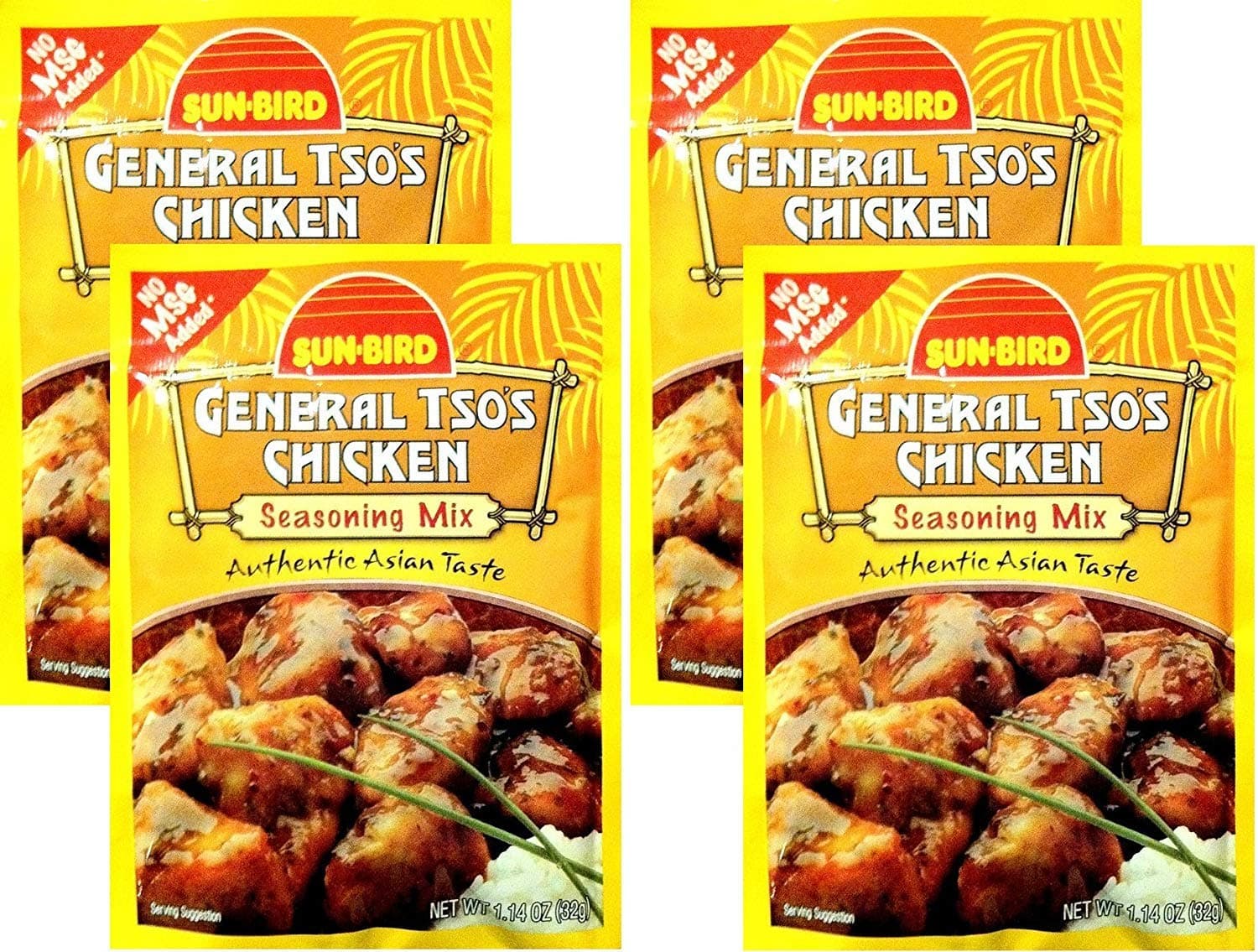 Sunbird General Tso's Chicken Seasoning Mix, 1.14 Ounce Packet (Pack of 4)