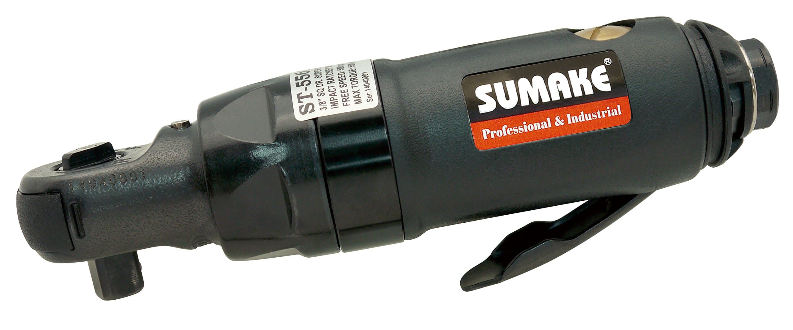 Sumake 1/4 Square Drive Air Impact Ratchet Wrench; Max Torque: 50 ft-lbs, 68 N-m, ST-55622