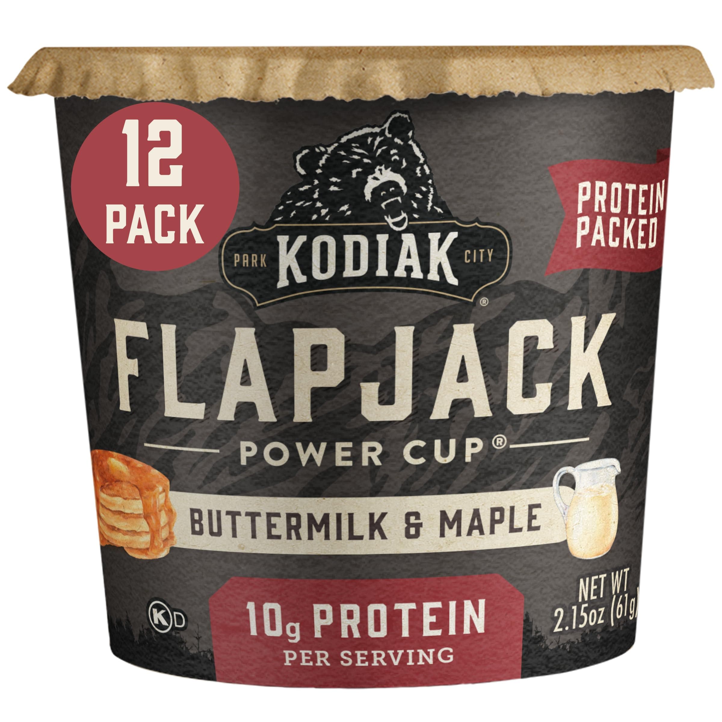 Kodiak Cakes Power Flapjack On the Go Baking Mix, Unleashed Buttermilk and Maple, 2.15 Ounce (Pack of 12) by Kodiak Cakes