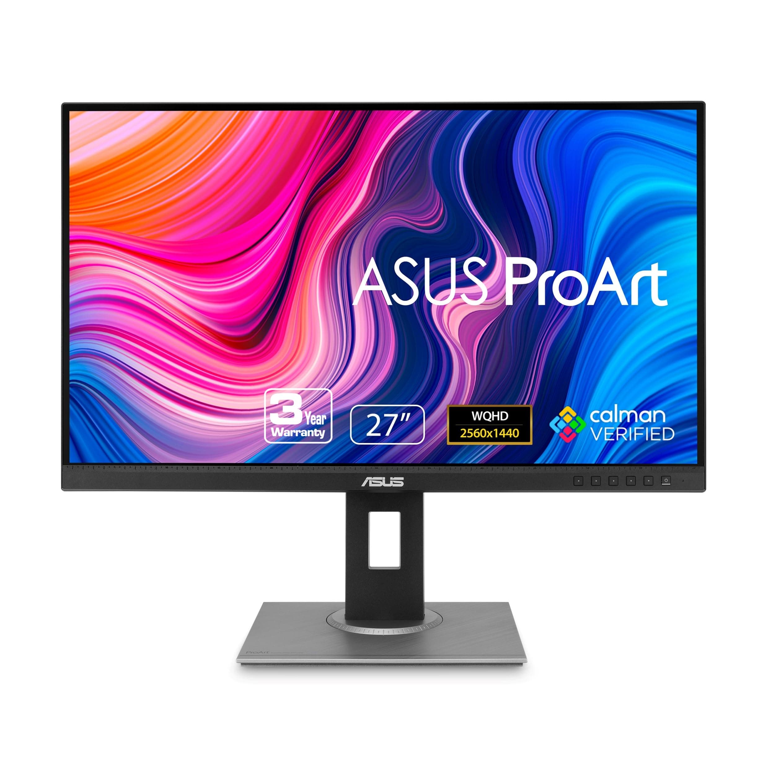 ProArt Display PA278QV 27” WQHD (2560 x 1440) Monitor, 100% sRGB/Rec. 709 ΔE < 2, IPS, DisplayPort HDMI DVI-D Mini DP, Calman Verified, Eye Care, Anti-Glare, Tilt Pivot Swivel Height Adjustable