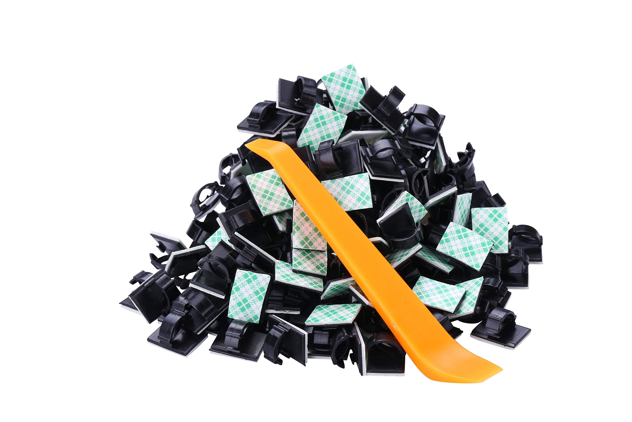 Aestheticism 105 Pcs Adhesive Cable Clips with 1 Crowbar for Driving recorder, USB Charging Cable, GPS, air purifier and Household wires arrange