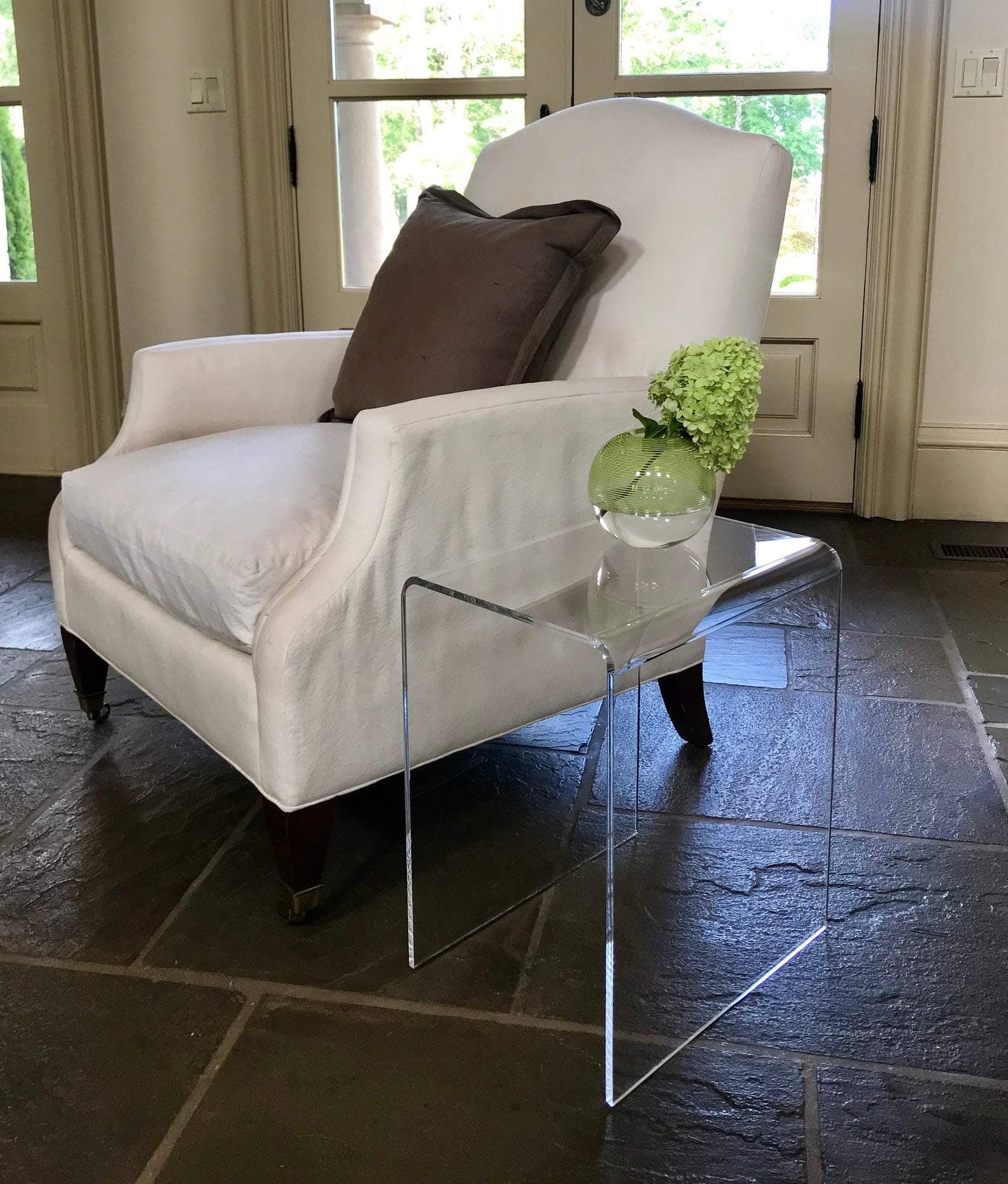 12" D x 16" W x 19" H x 3/8" Clear Acrylic END Table