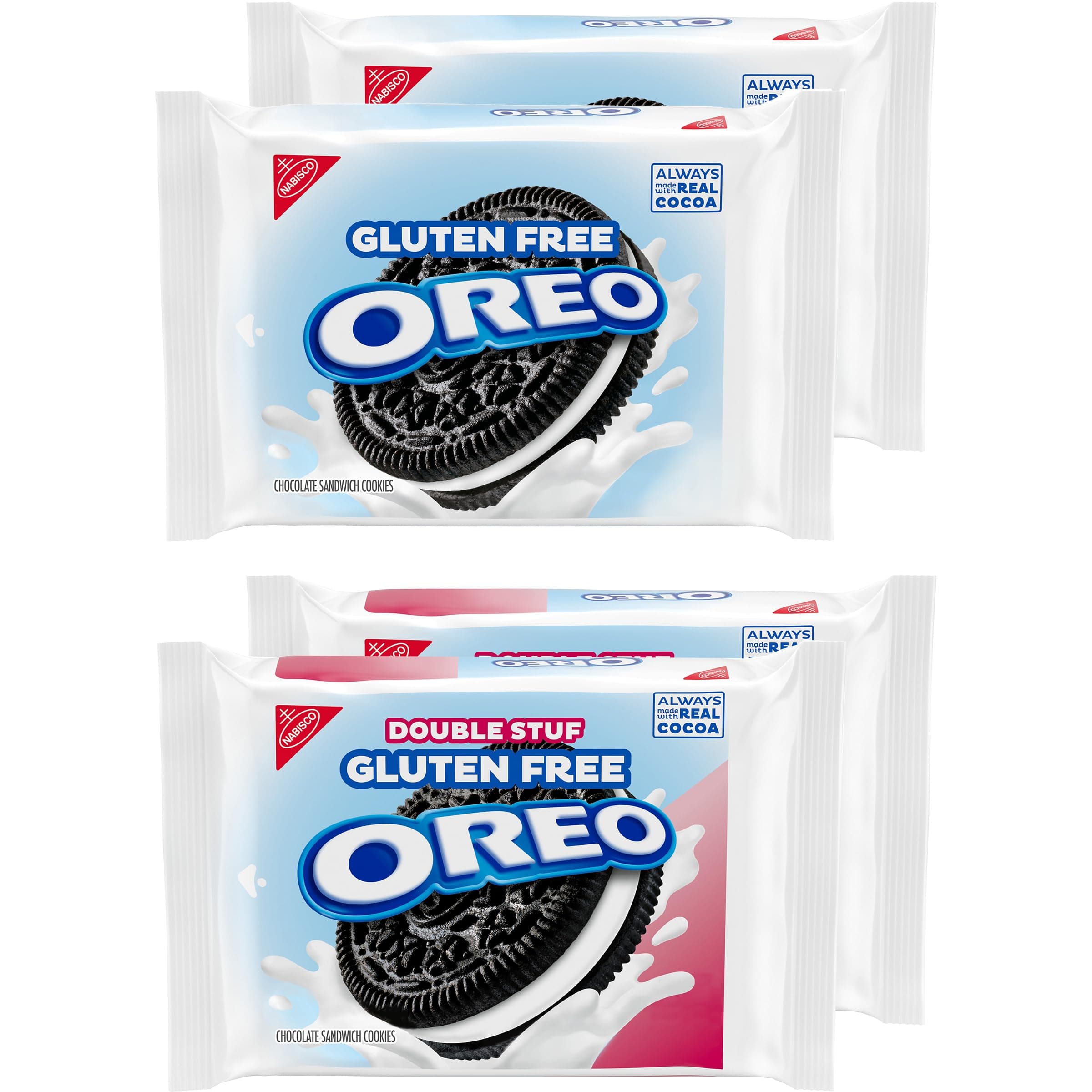 Original & OREO Double Stuf Gluten Free Cookies Variety Pack, 4 Packs