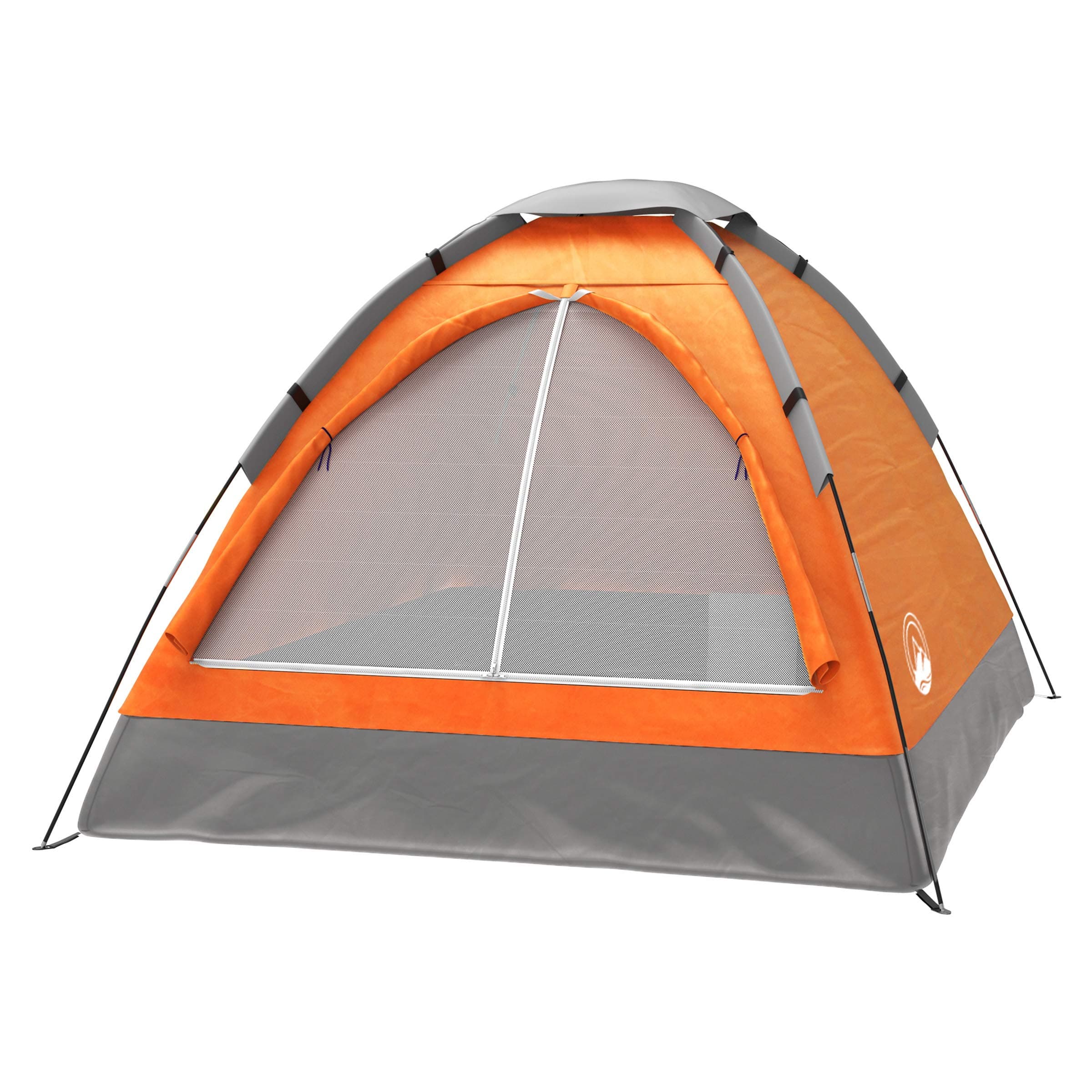 2-Person Camping Tent - Includes Rain Fly and Carrying Bag - Lightweight Compact Outdoor Tent for Backpacking, Hiking, or Beaches by Wakeman (Orange)
