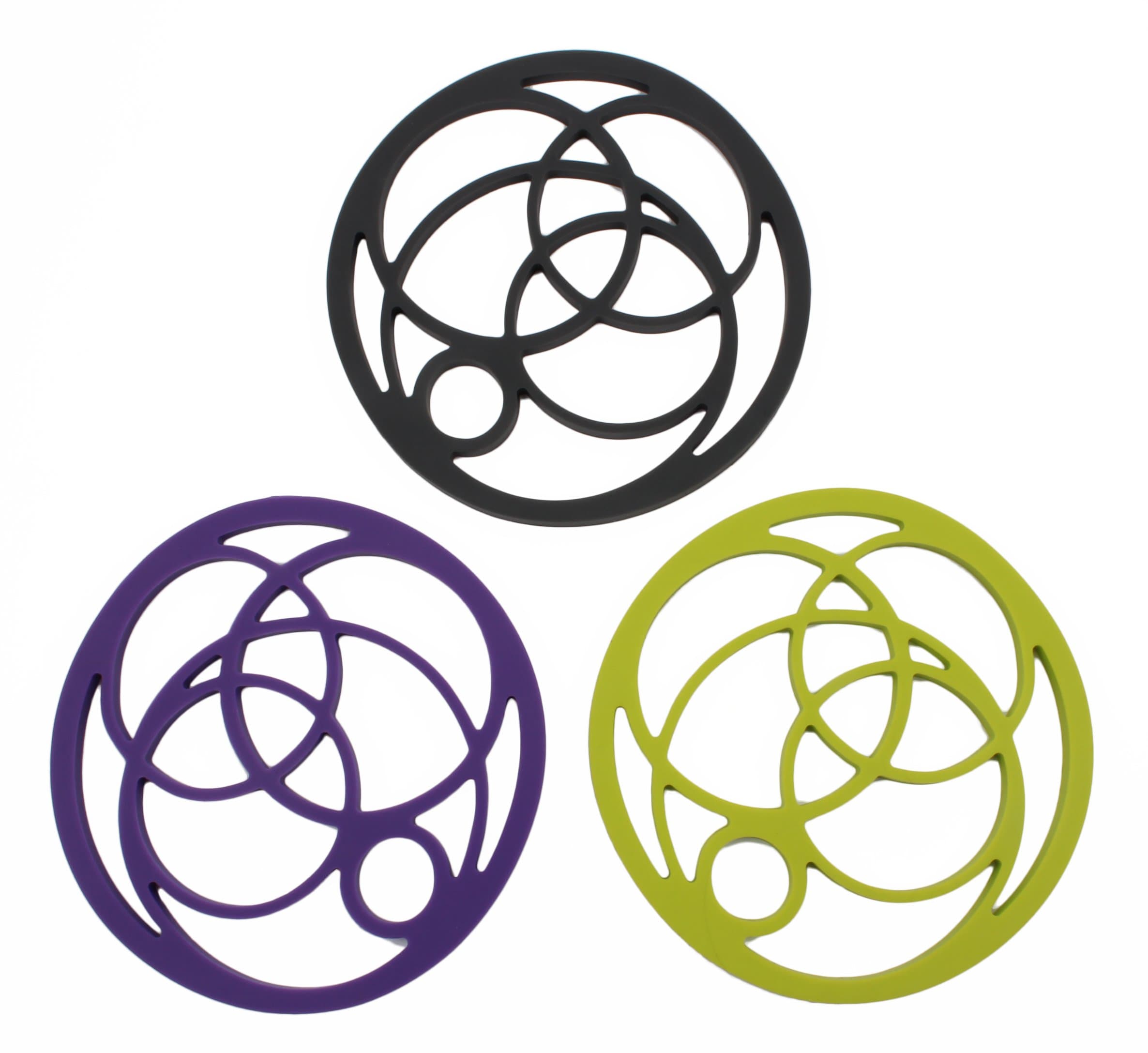 Fontaine Set of 6 Silicone Pot Holder ,Heat Resistant Wreath Table Trivet 6-inch,table protector