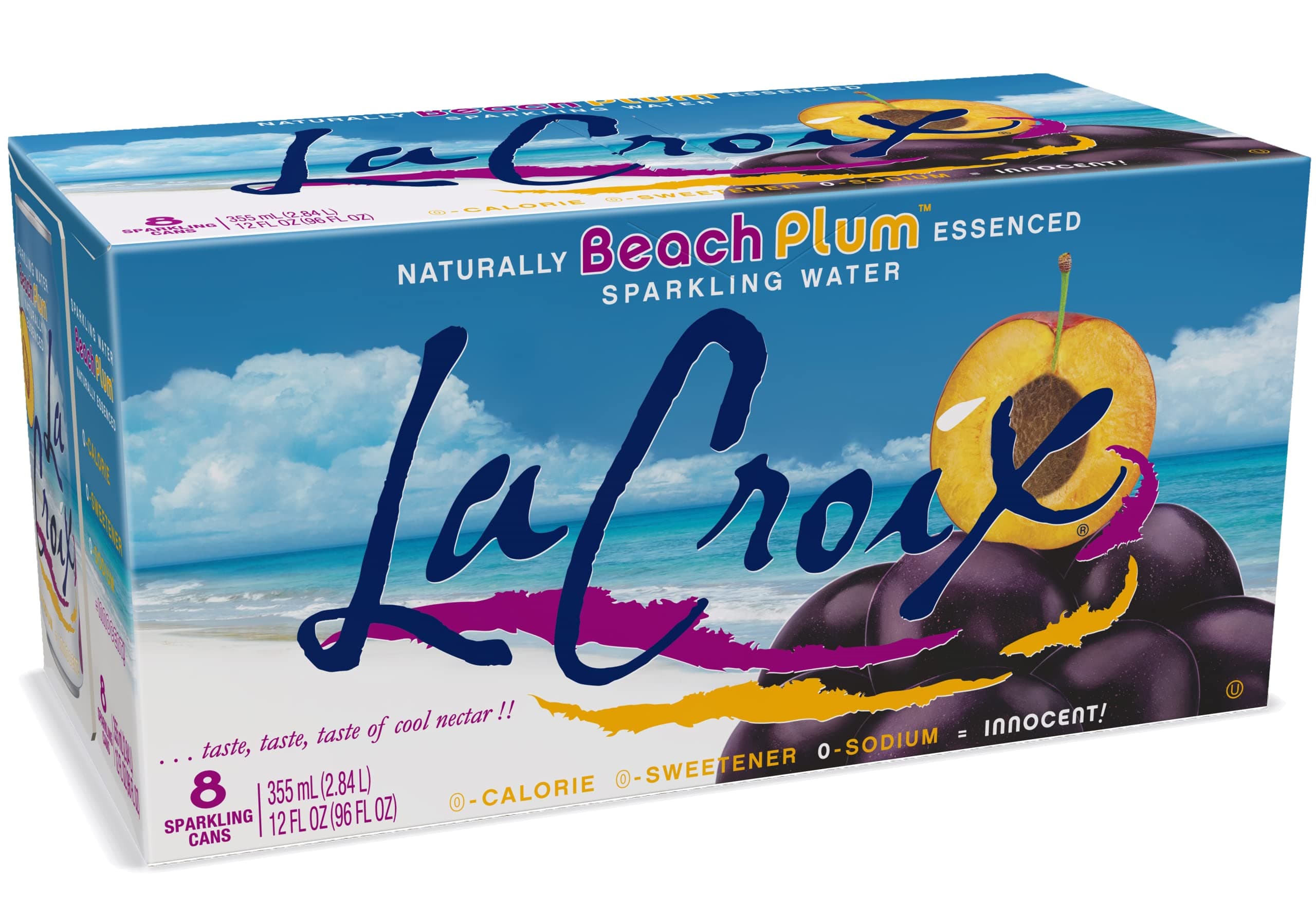 La Croix Sparkling Water, Beach Plum, 12 Fl Oz (pack of 8)