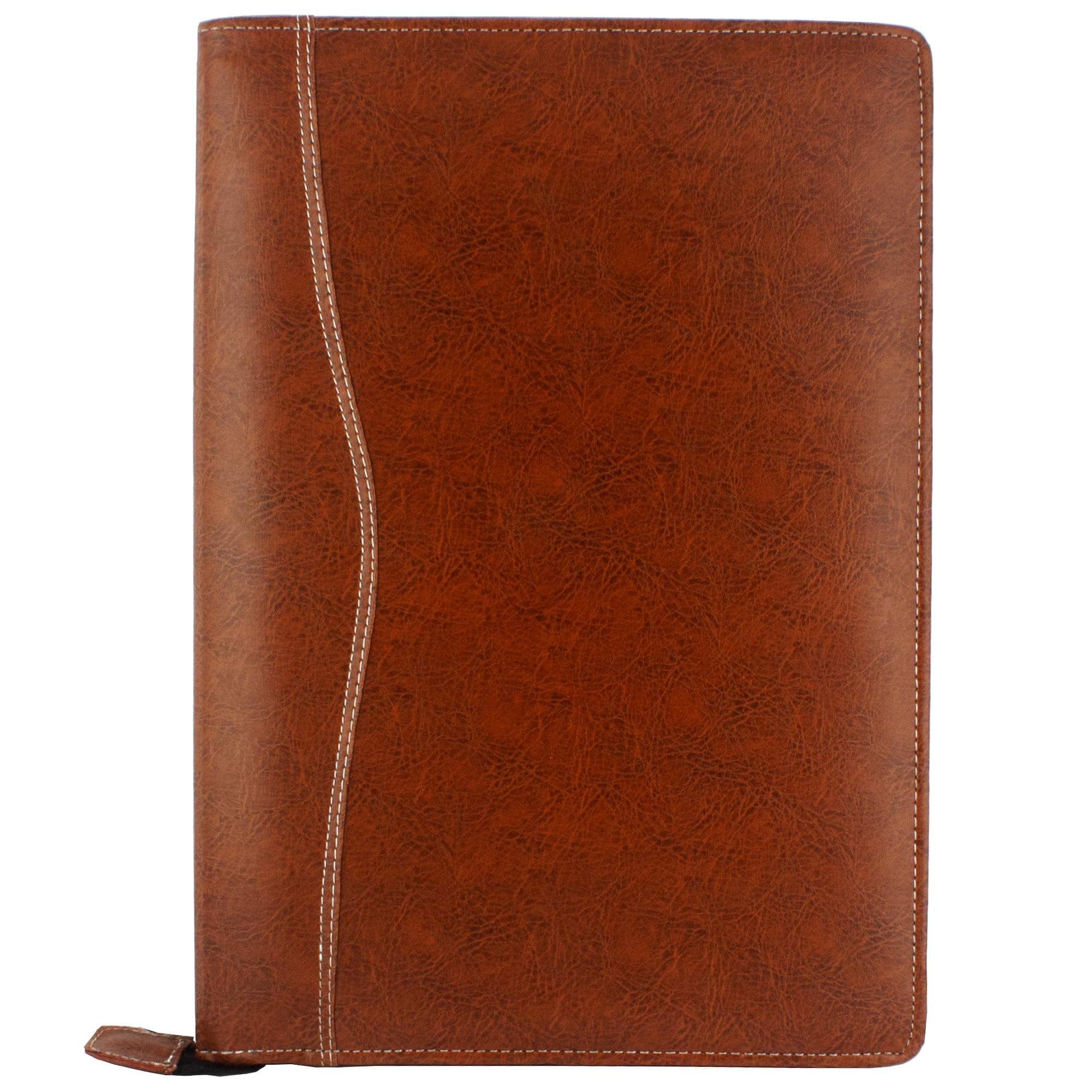 PU Faux Leather Deluxe B4 Size Document Holder 20 Leafs Zipper File Folder Organizer for Certificates, Marksheets, Degrees, Interview Portfolio, Important Papers (Brown, File Folder)