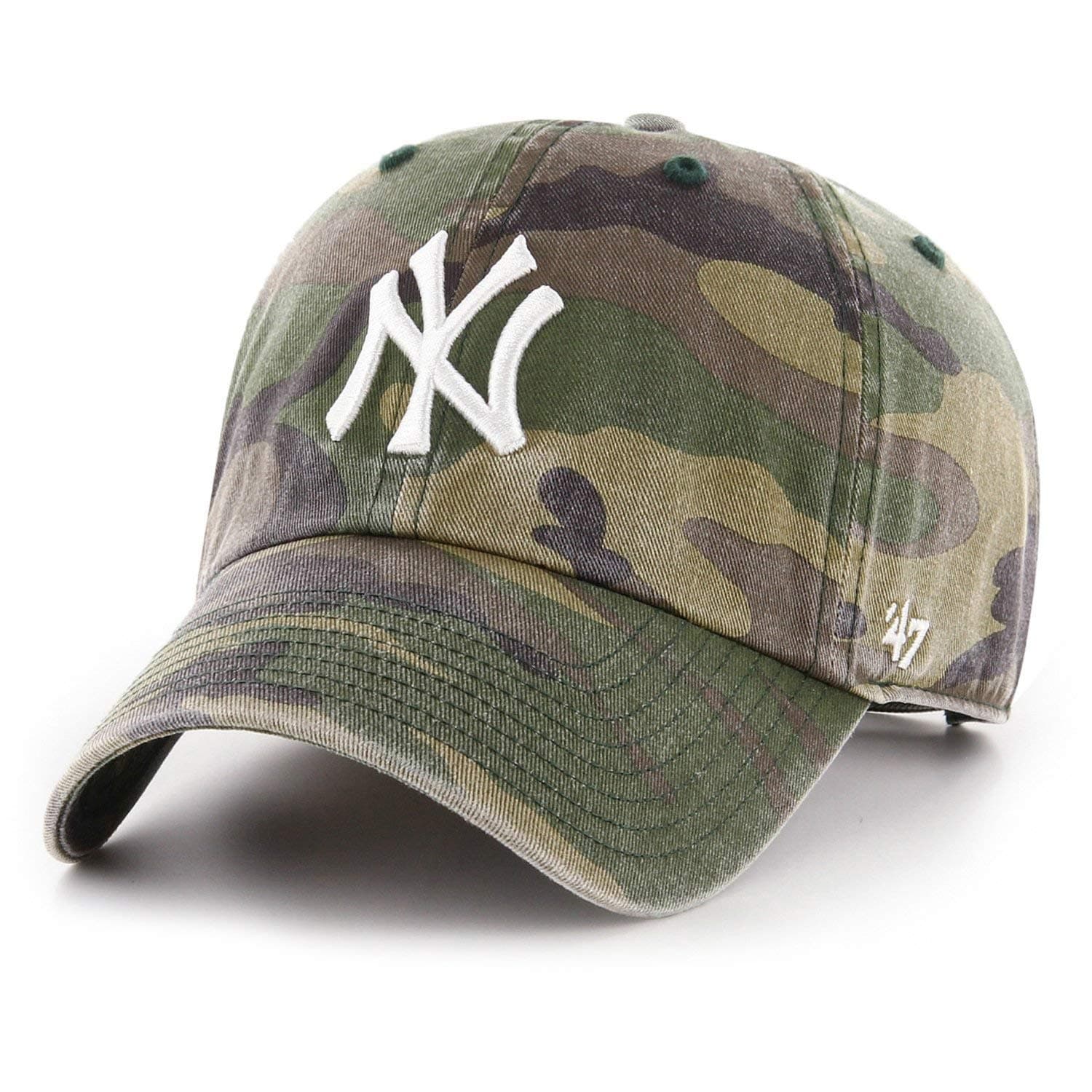 47 Brand Relaxed Fit Cap - WASHED New York Yankees Wood Camouflage