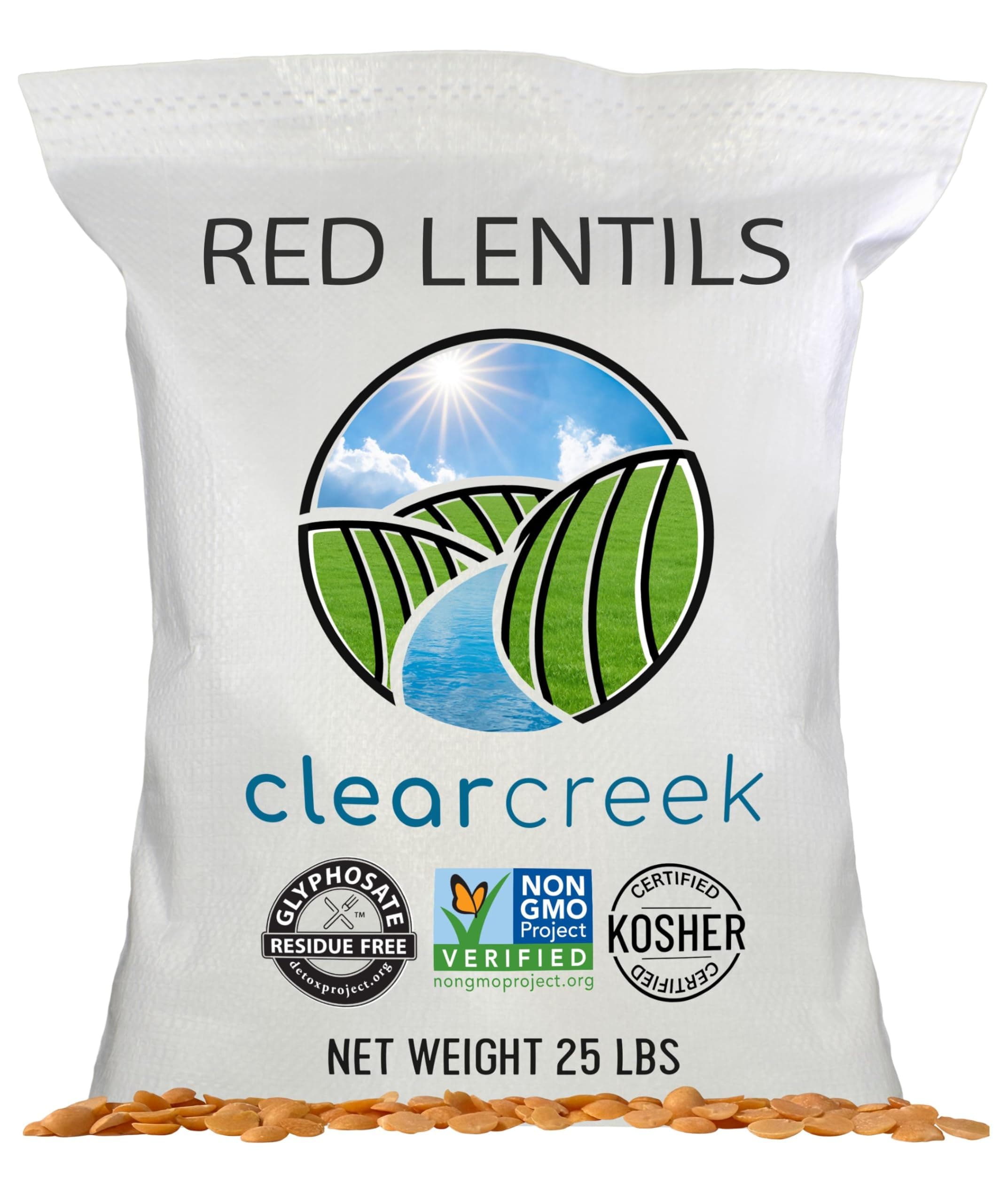 - Certified Glyphosate Residue Free Bulk Red Lentils | 25 lbs | Non-GMO | Kosher | Vegan
