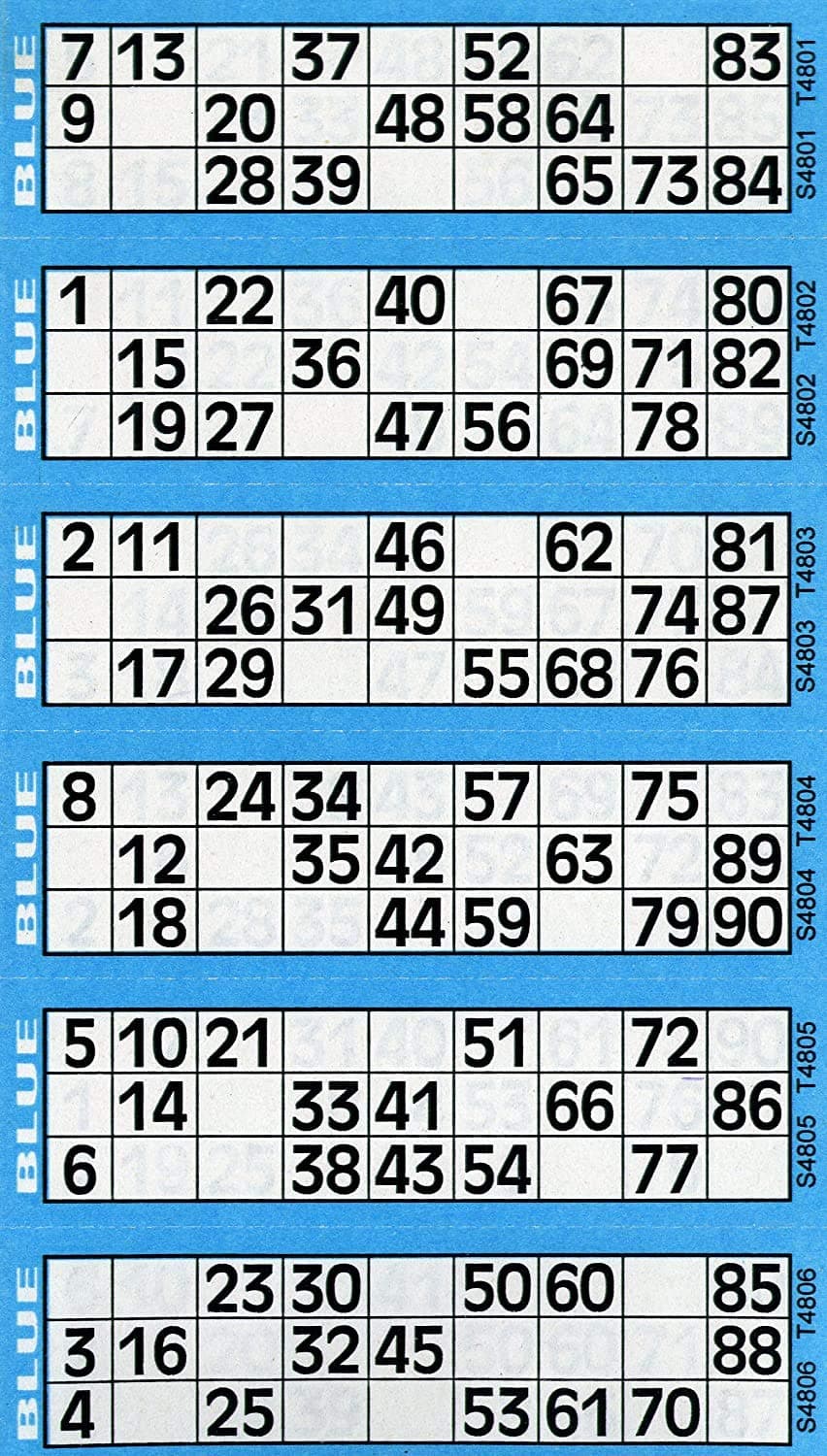 Jumbo Bingo Tickets pads 6 to view (Blue)