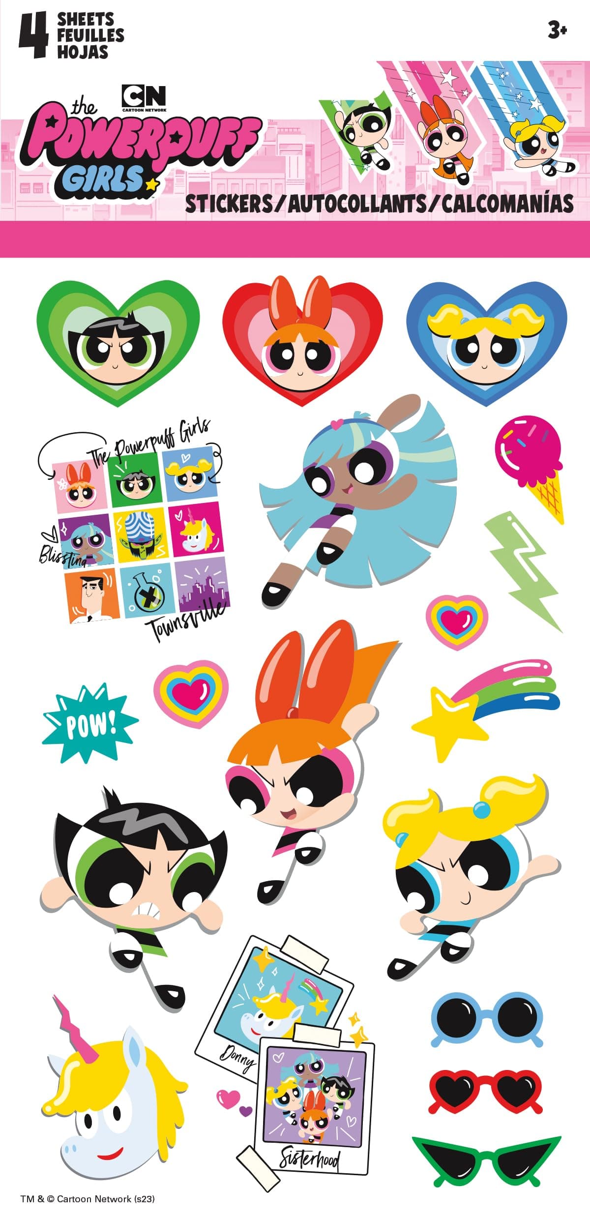 Power Puff Girls Standard 4 Sheets Sticker Standard Sticker 4 Sheets