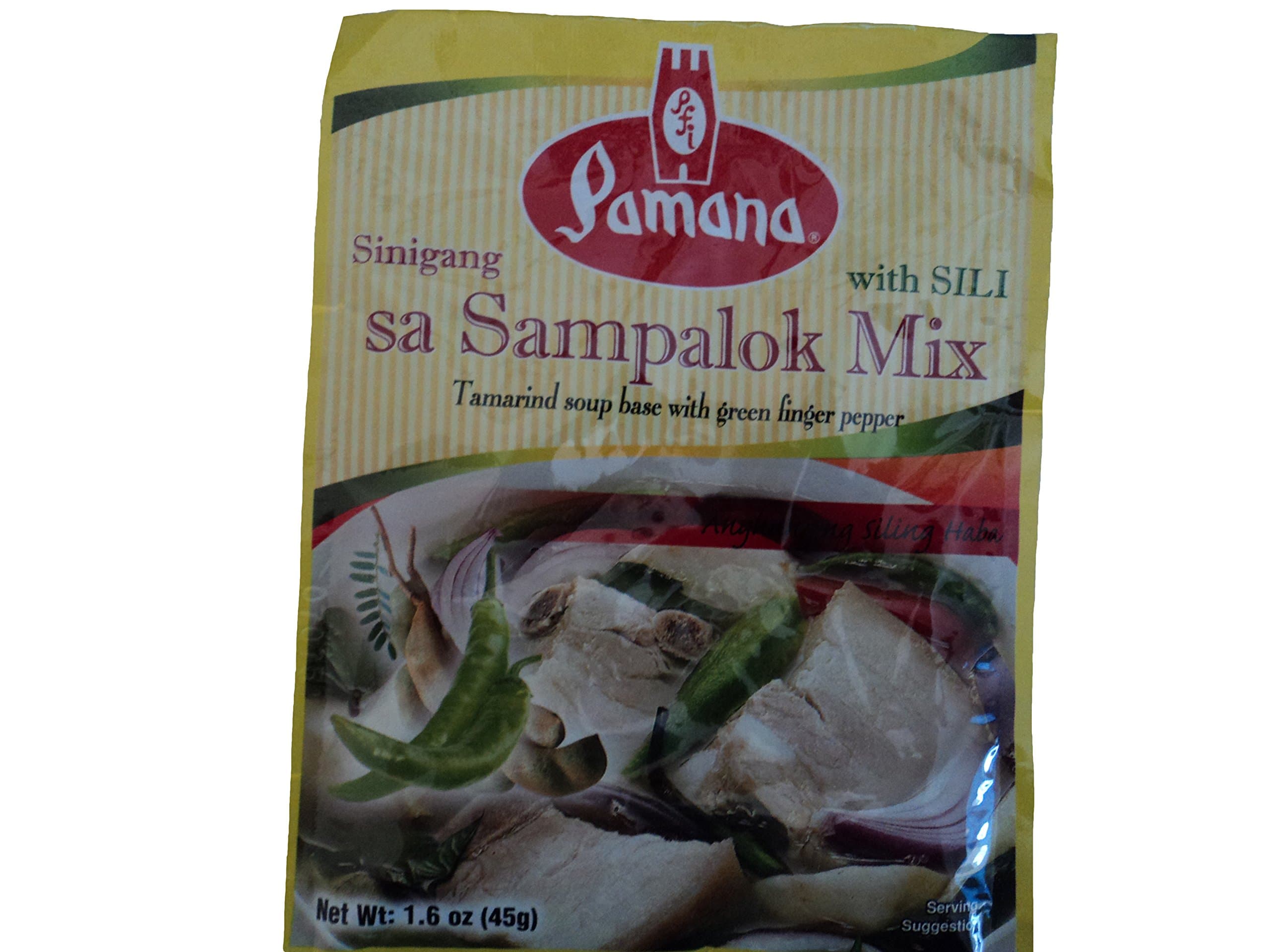 Sinigang Sa Sampalok Tamarind Soup Base HOT with Green Finger Pepper (Sili) By Pamana (Pack of 6)