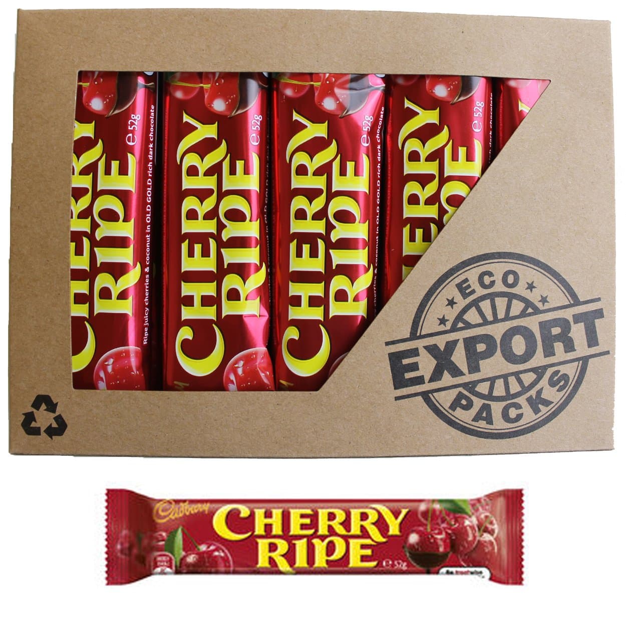 Cherry Ripe Bars 52g (10 Pack) (Summer Pack) by Cadbury