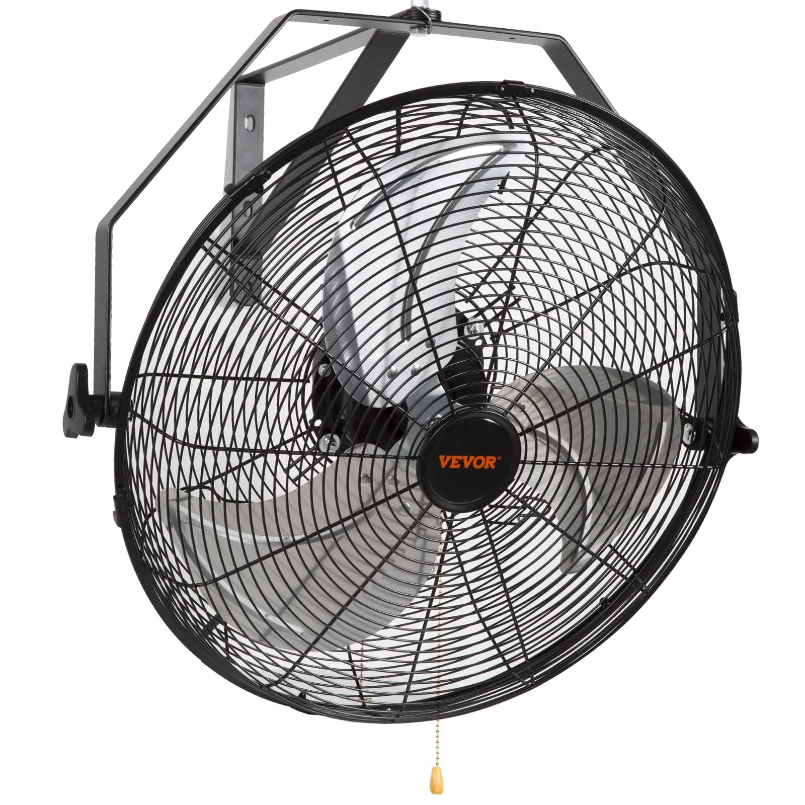VEVOR 18 Inch Wall Mount Fan, 3-speed IP44 Waterproof Fan, Max. 4150 CFM Wall Mounted for Outdoor, Commercial, Residential, Greenhouse, Workshop, Patio, Black, ETL Listed