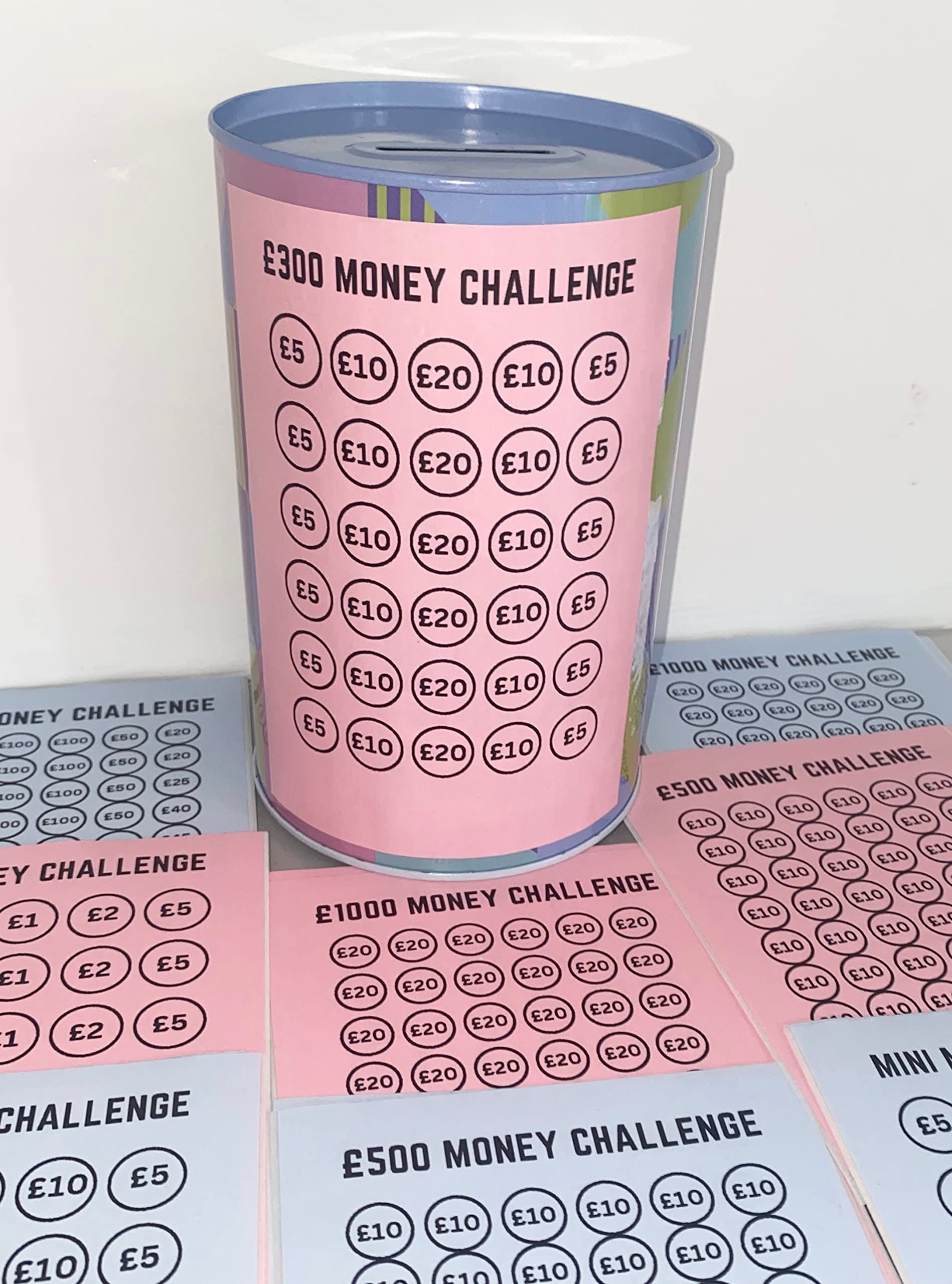Money Tin Challenge Sticker Only (Pink, 300)