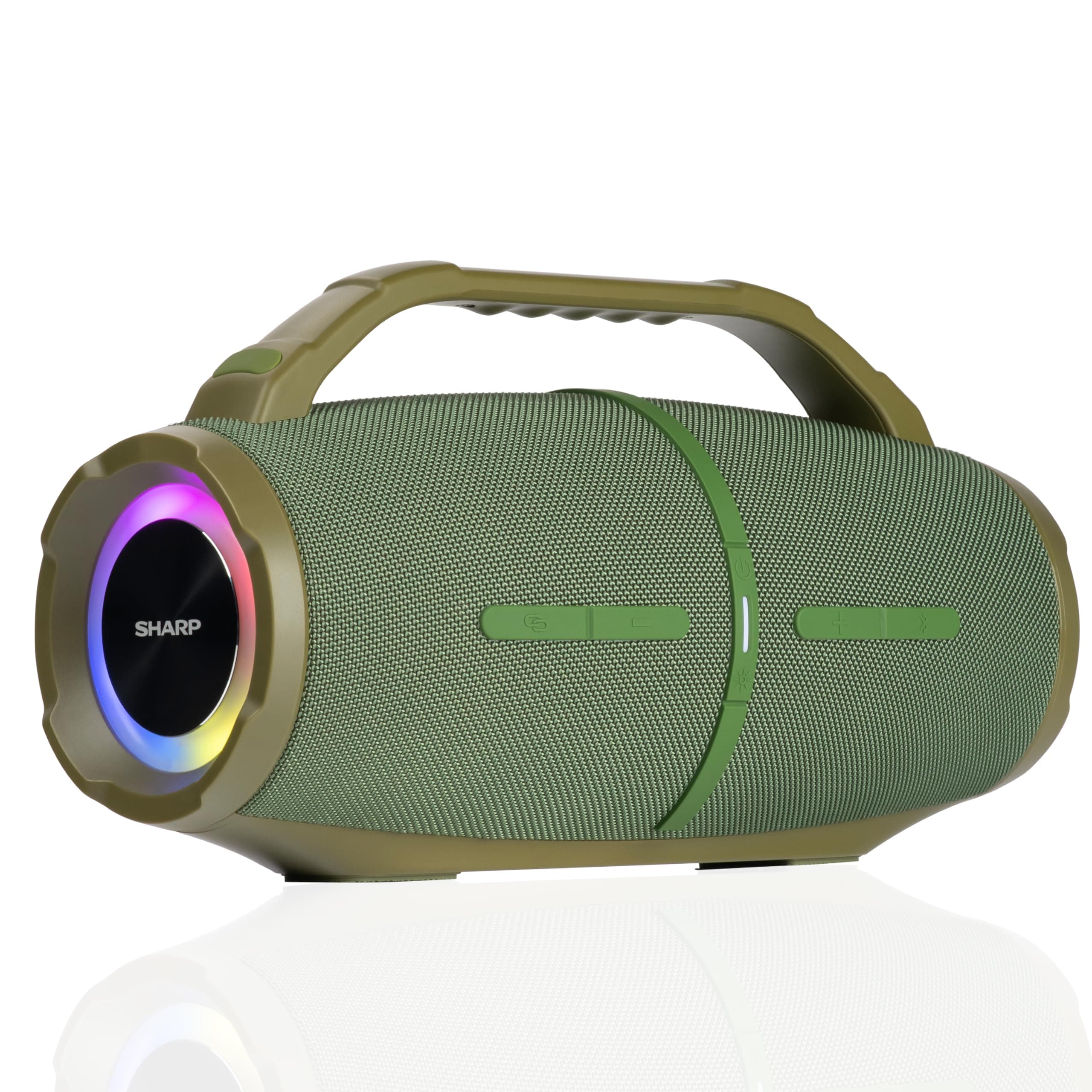 GX-BT490 Bluetooth Speaker with DSP Technology | Waterproof IP67 | 10 Hour Playtime | Light Effects | 120W Max Power with Deep Bass | True Wireless Pairing | Hands-Free Calling | Strap | Green