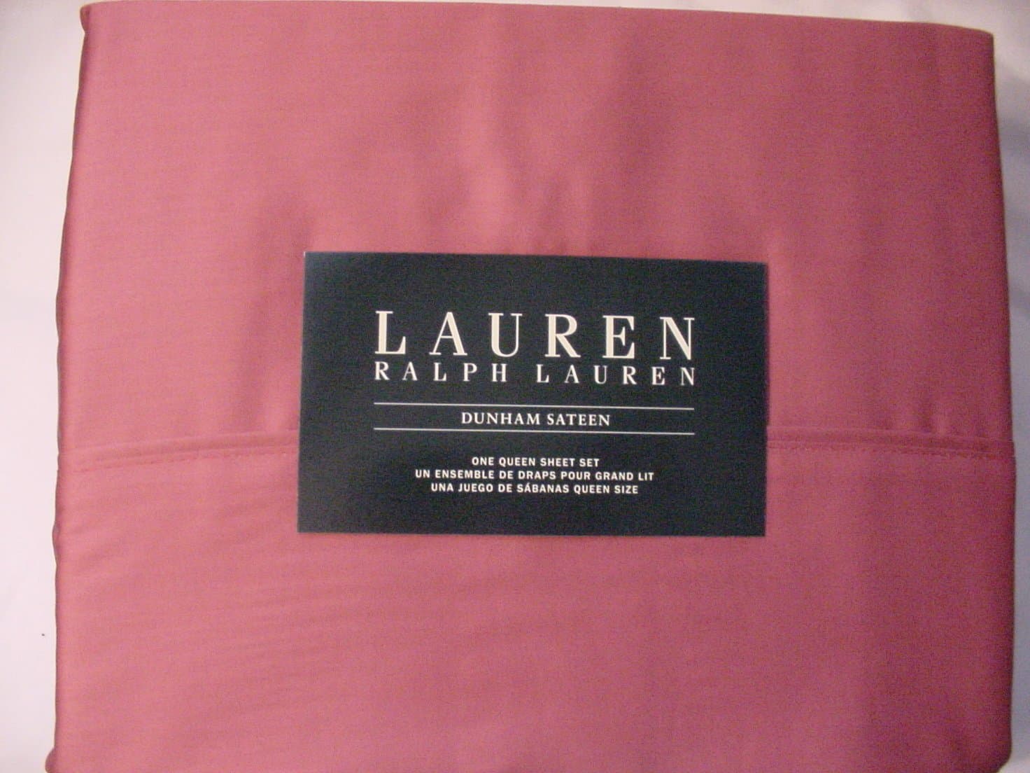 RALPH LAUREN Dunham Sateen 300 TC Red Slate Sheet Set, Queen Size