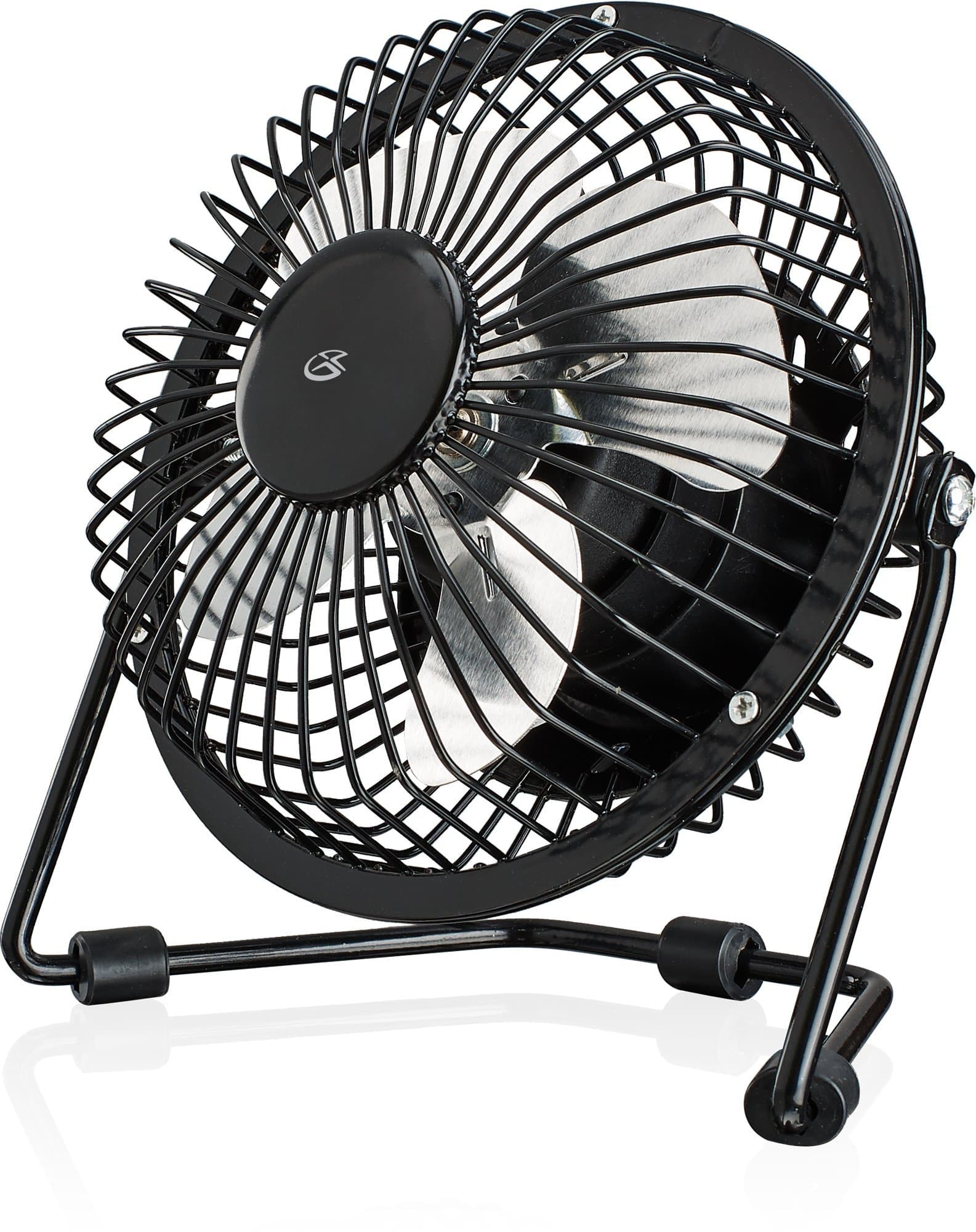 GPX Mini 4" USB Personal Fan, Compatible with Computers, Laptops, Portable Chargers, Black (AU25B)